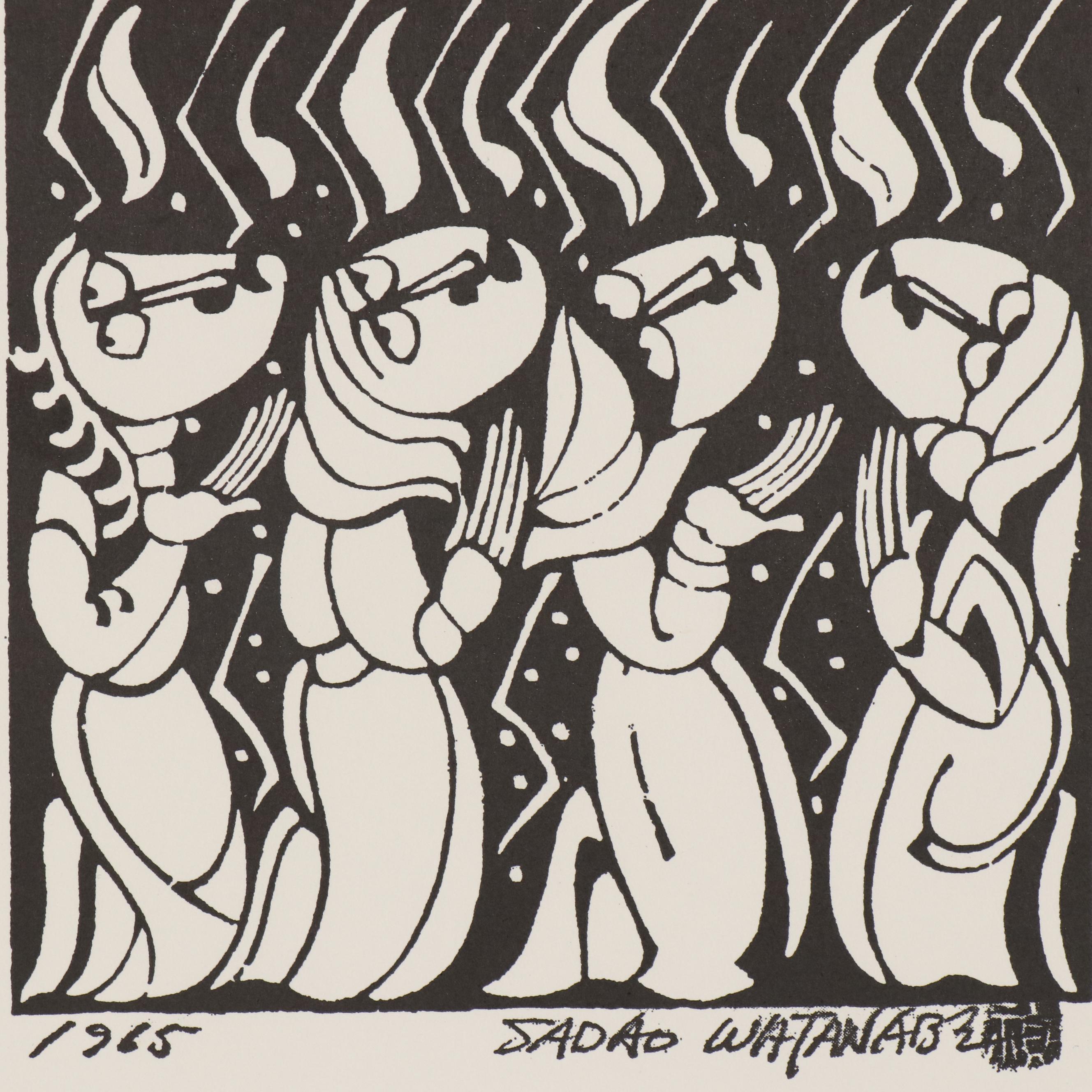 Woodblock after Sadao Watanabe "Pentecost"