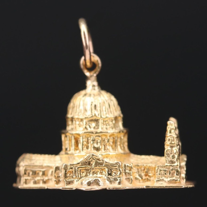 9K Yellow Gold St. Paul's Cathedral Charm
