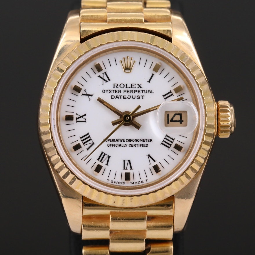 Rolex Datejust "President" 18K Gold Automatic Wristwatch, 1983