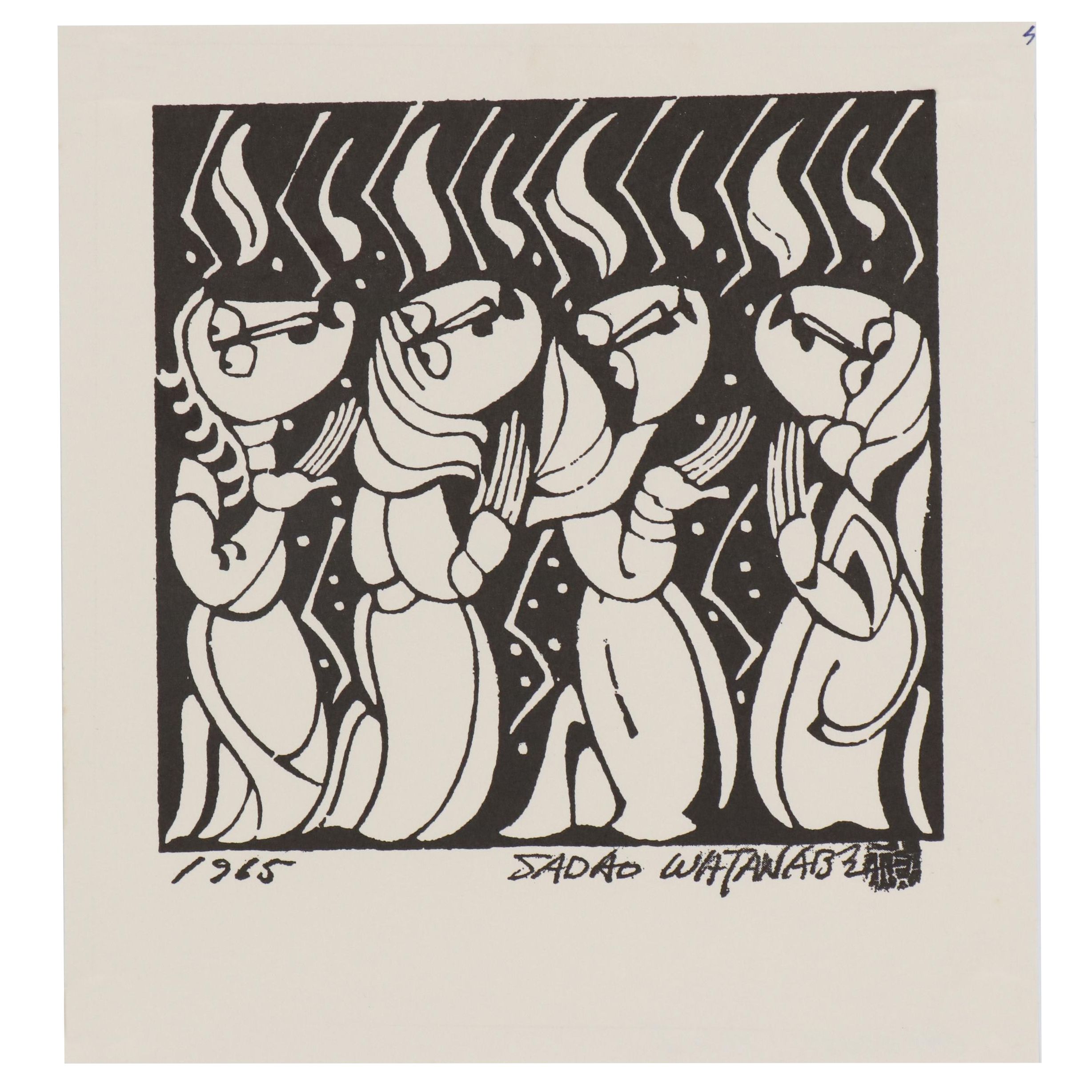 Woodblock after Sadao Watanabe "Pentecost"