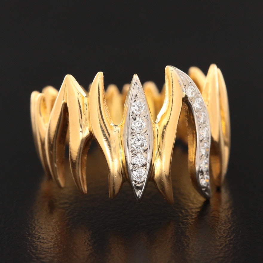 22K Yellow Gold Diamond Ring