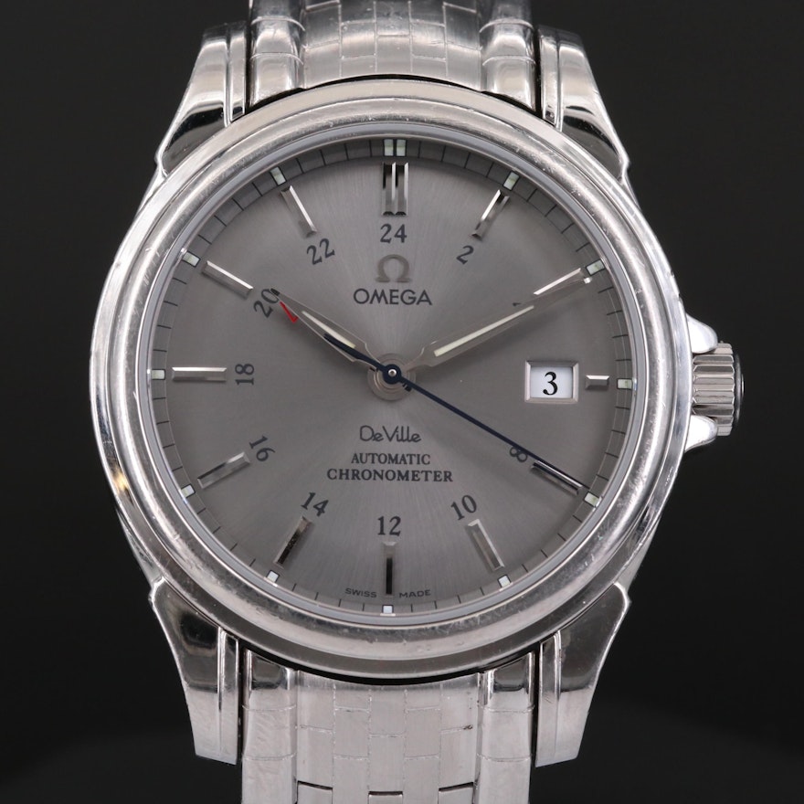 Omega DeVille Co - Axial GMT Stainless Steel Automatic Wristwatch, 2006