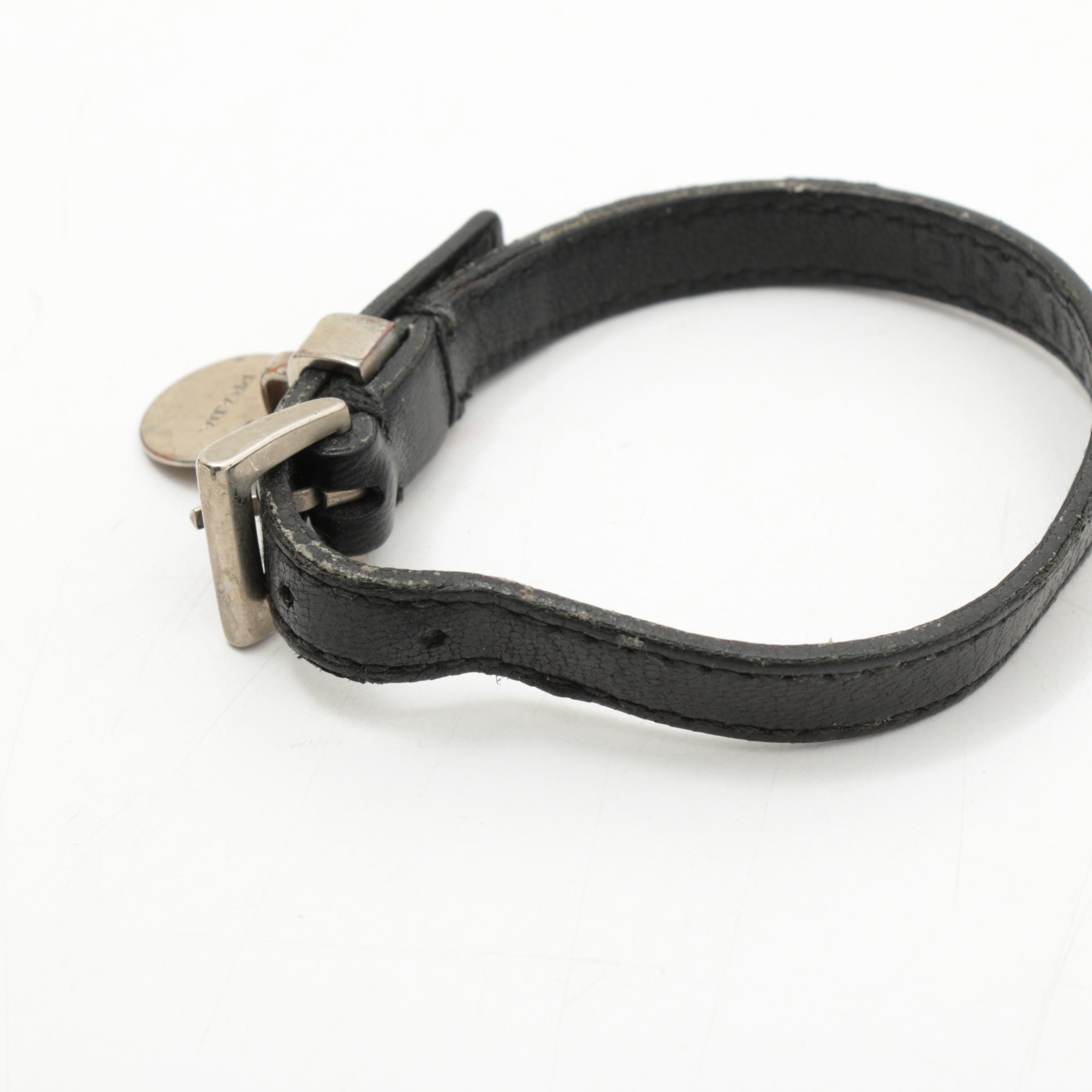 Prada Black Leather Coin Purse and Bracelet