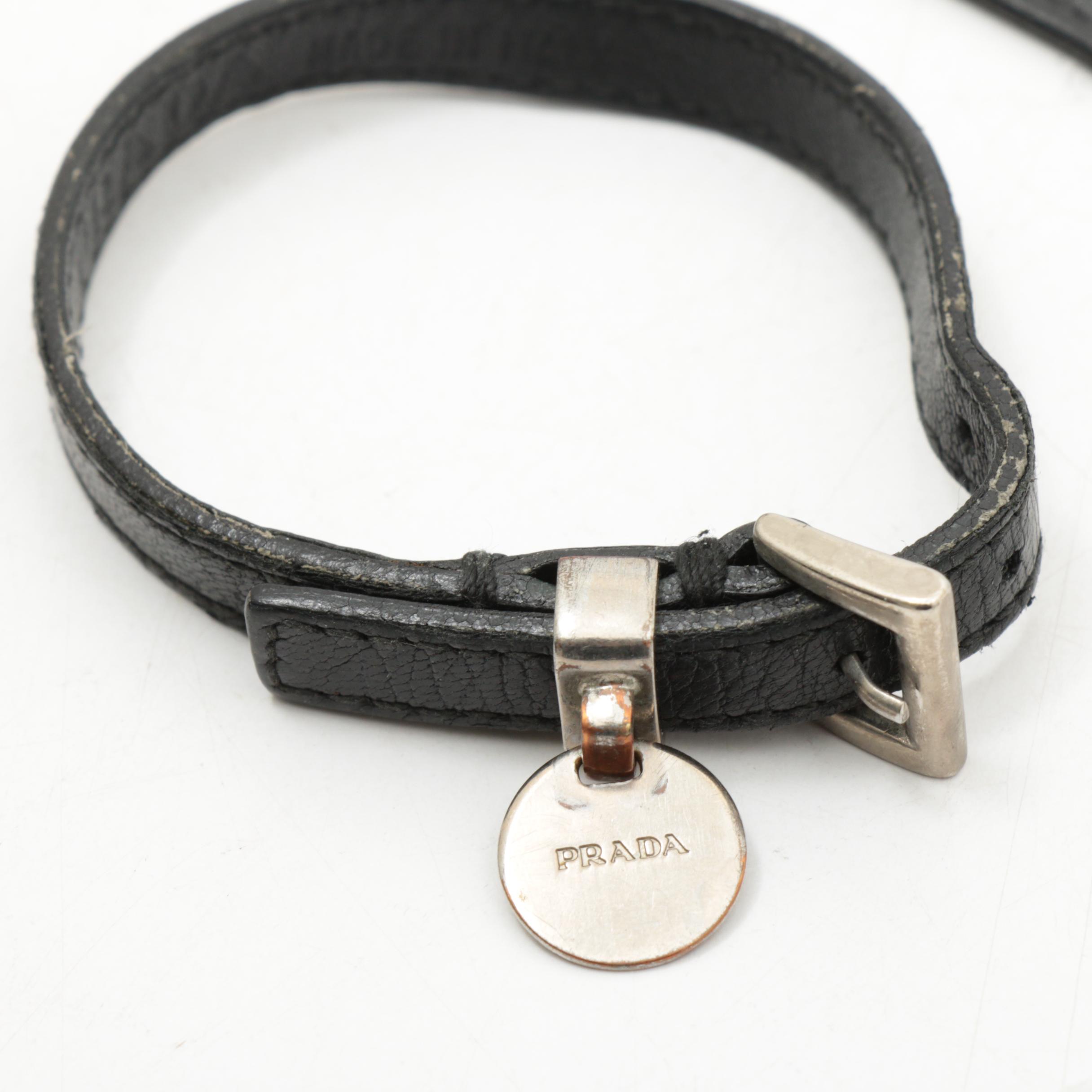 Prada Black Leather Coin Purse and Bracelet