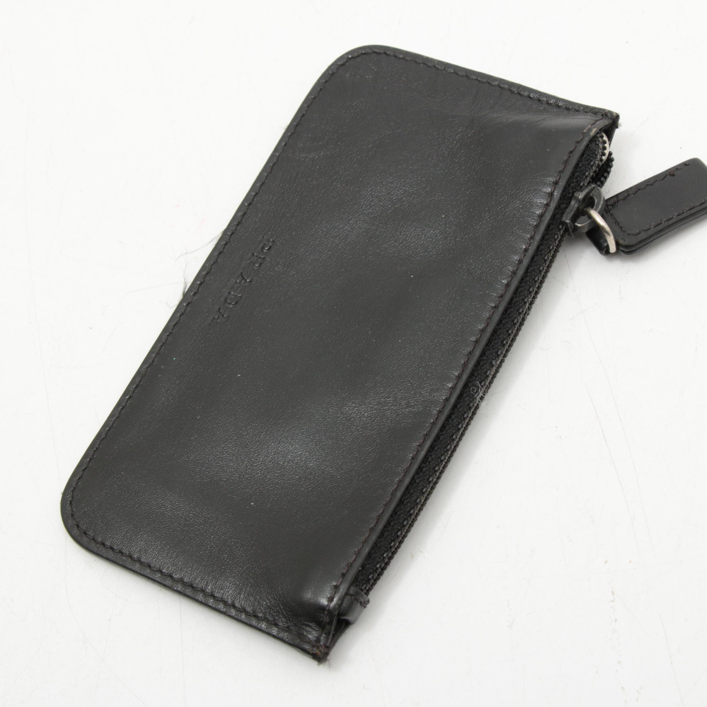 Prada Black Leather Coin Purse and Bracelet