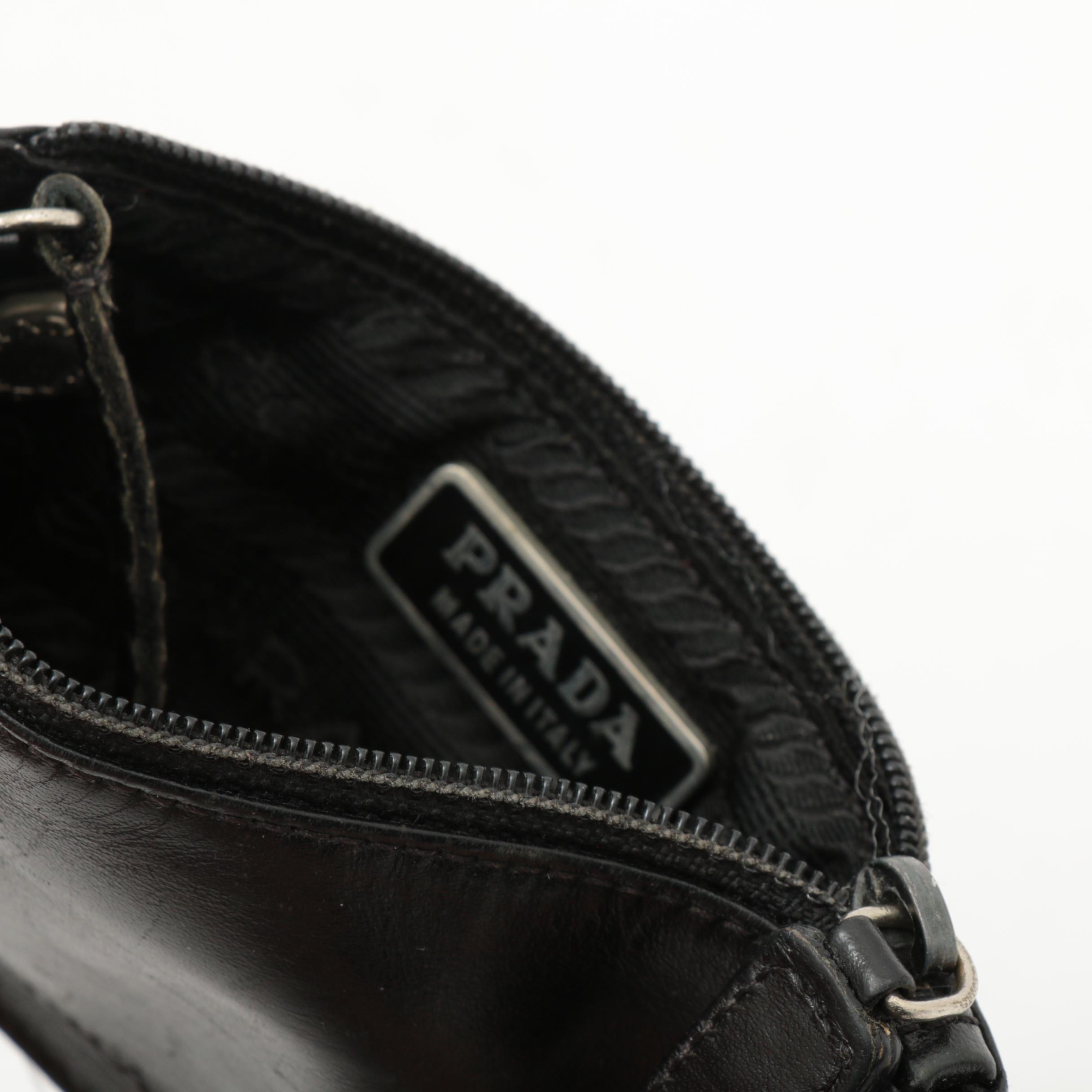 Prada Black Leather Coin Purse and Bracelet