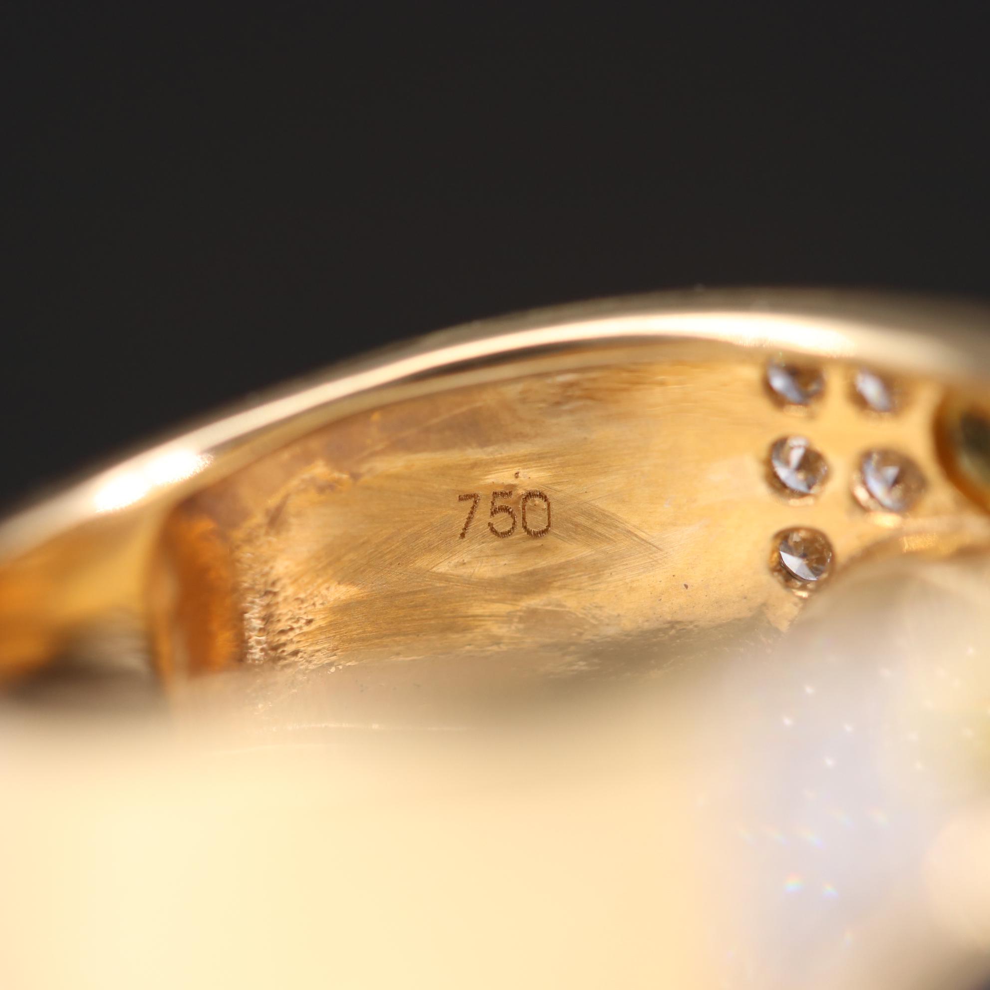 Bernard K Passman 18K Yellow Gold Sapphire, Diamond and Black Coral Ring