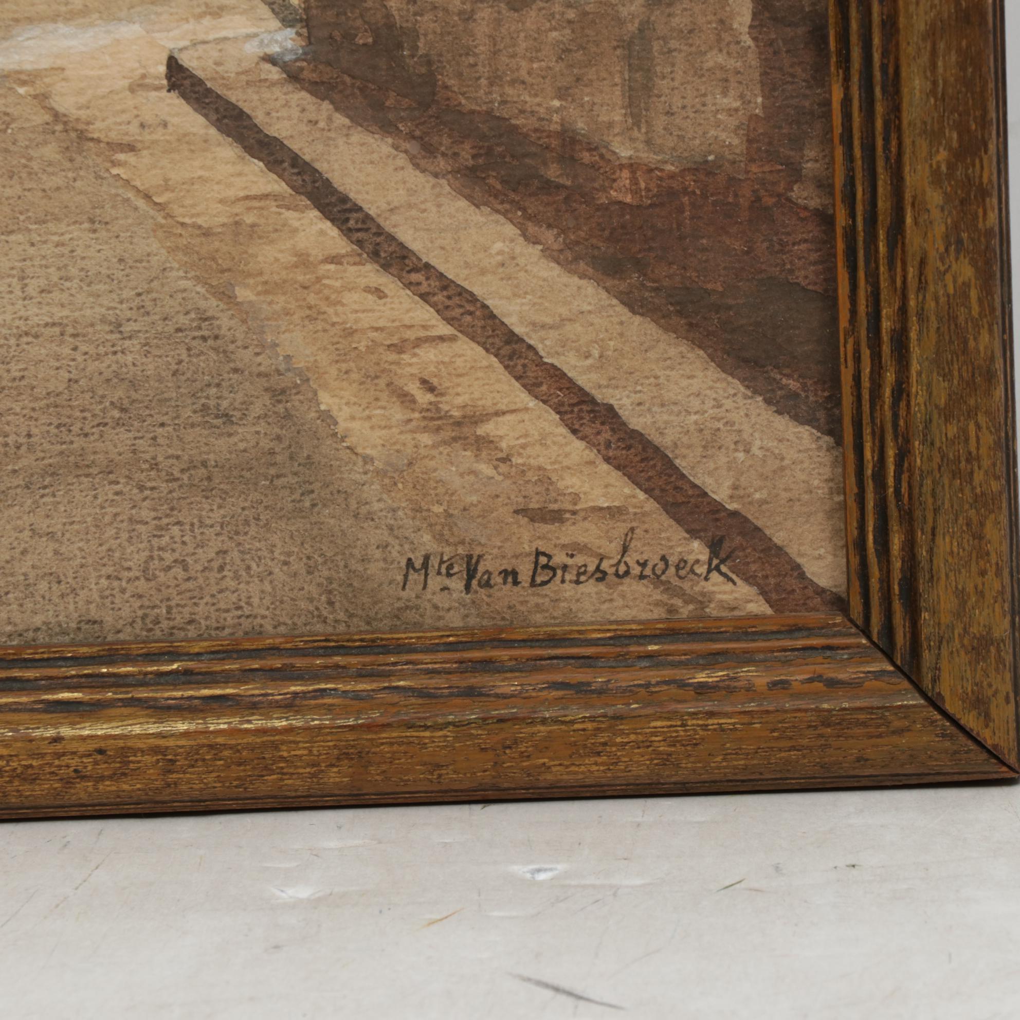 Marguerite Van Biesbroeck Watercolor Painting "Porte du Jersual"