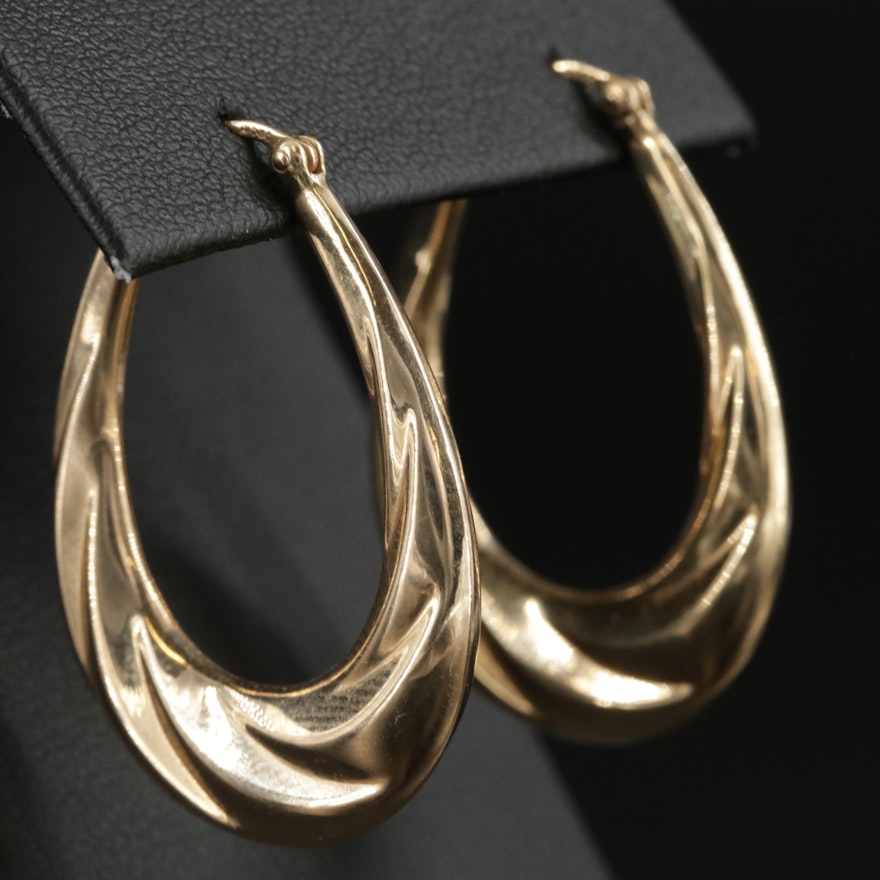 14K Yellow Gold Hoop Earrings