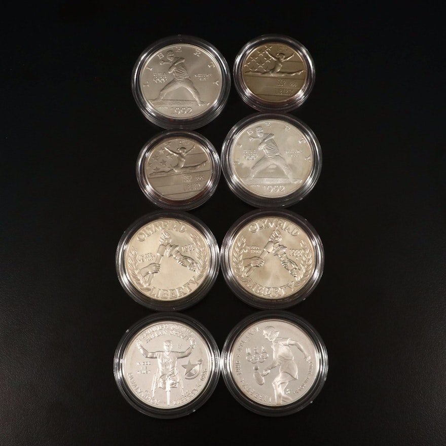 Eight Different Olympic U.S. Commemorative Coins