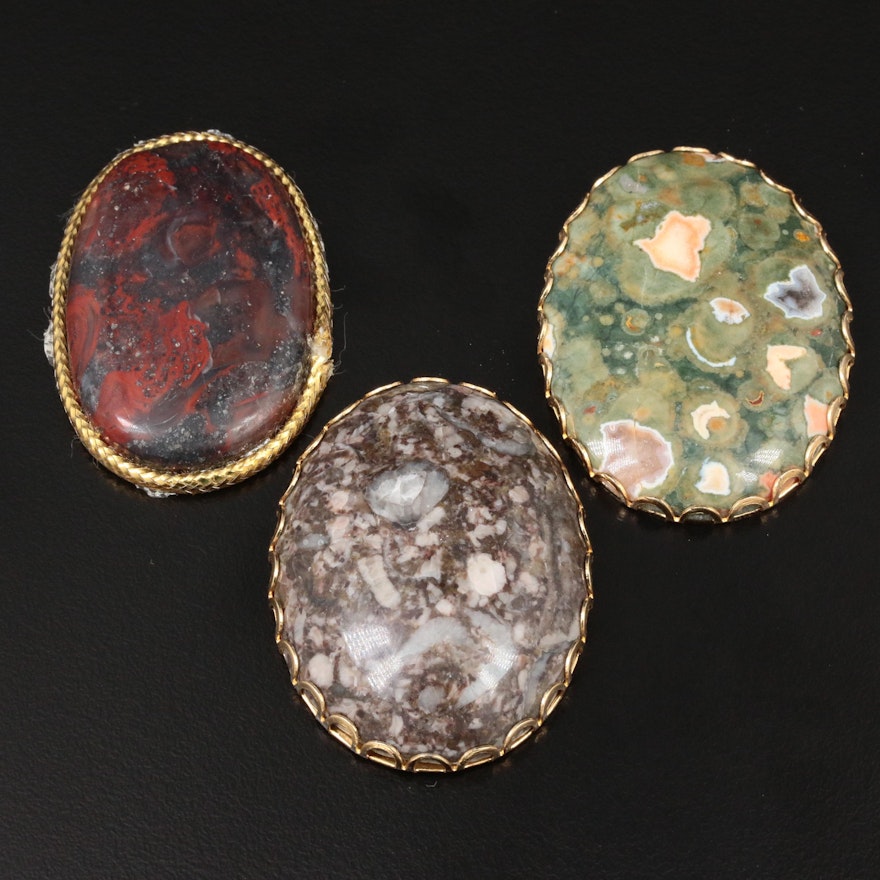 Selection of Framed Jasper Gemstones