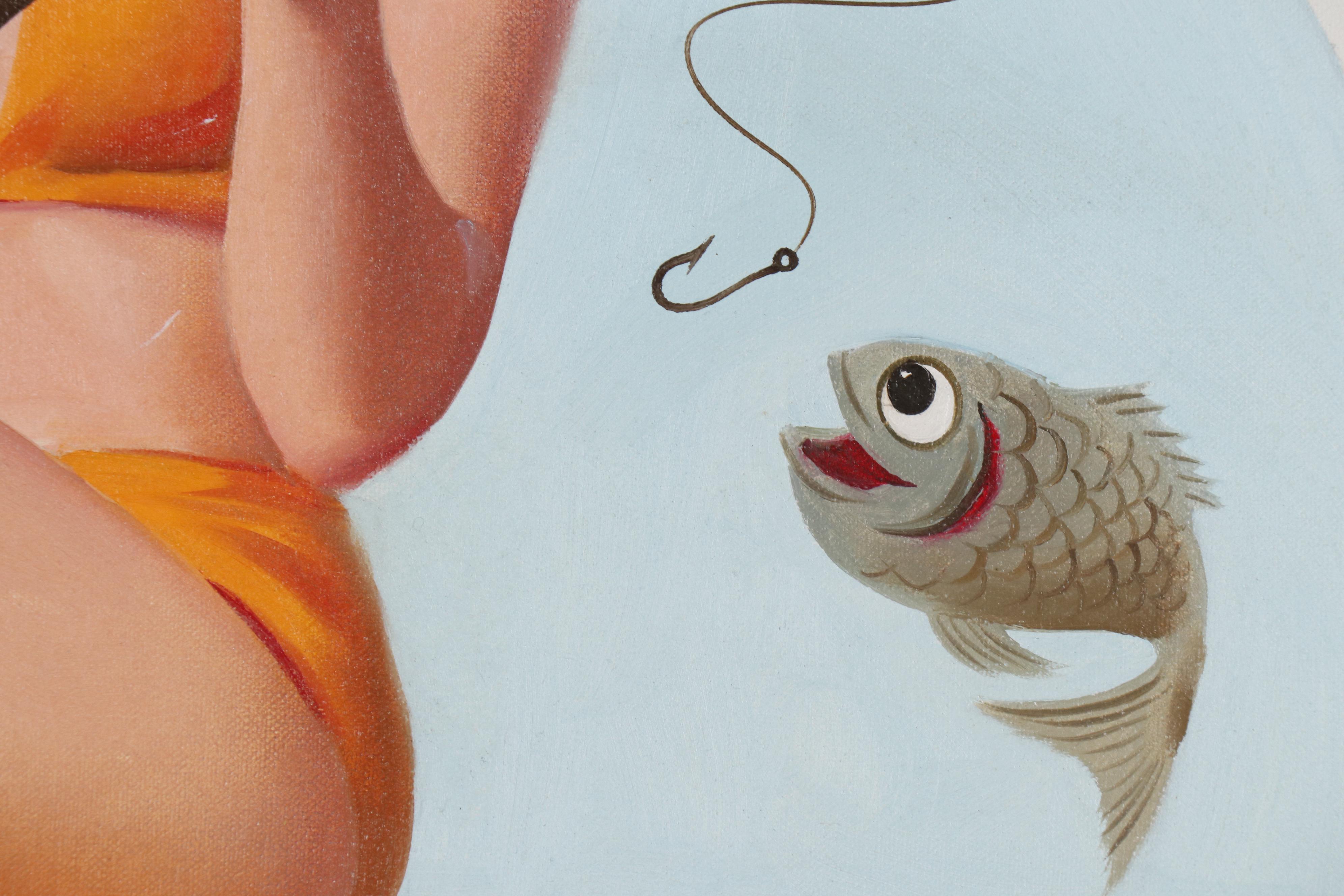 Donald Rust Pin Up Oil Painting, 1998