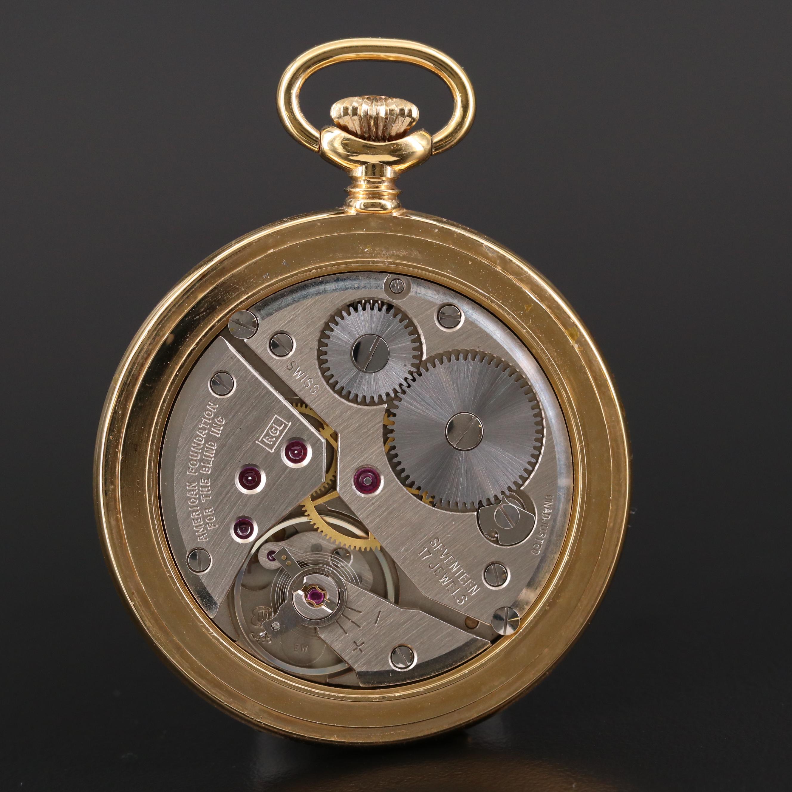 American Foundation for the Blind Braille Pocket Watch