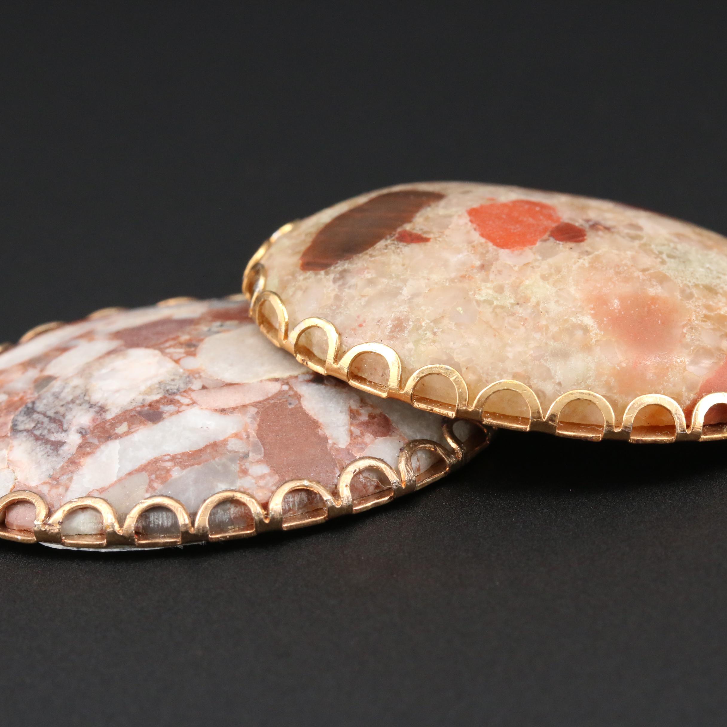 Selection of Framed Quartz and Jasper Gemstones