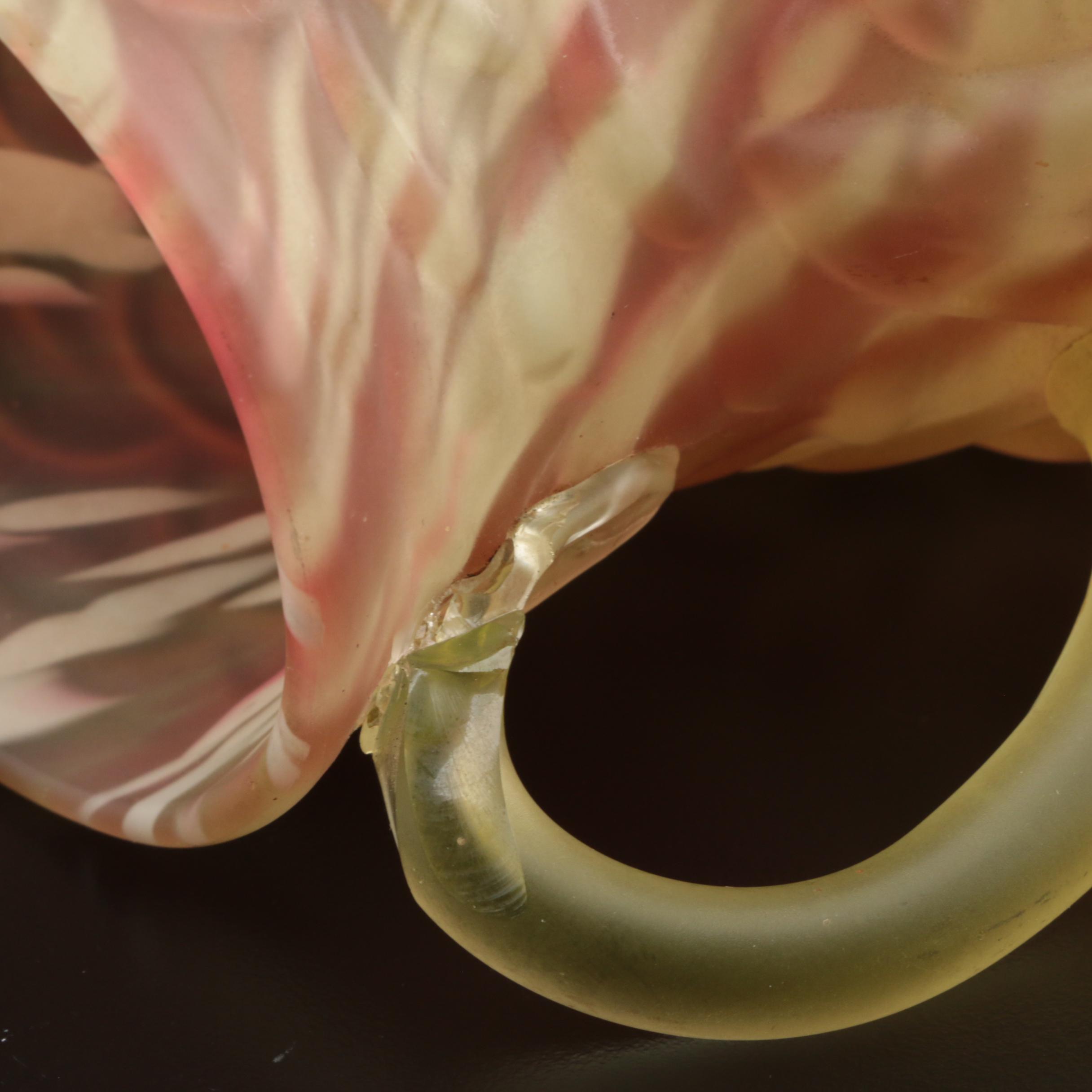 Northwood "Leaf Mold" Cranberry Spatter Vaseline Glass Table Accessories