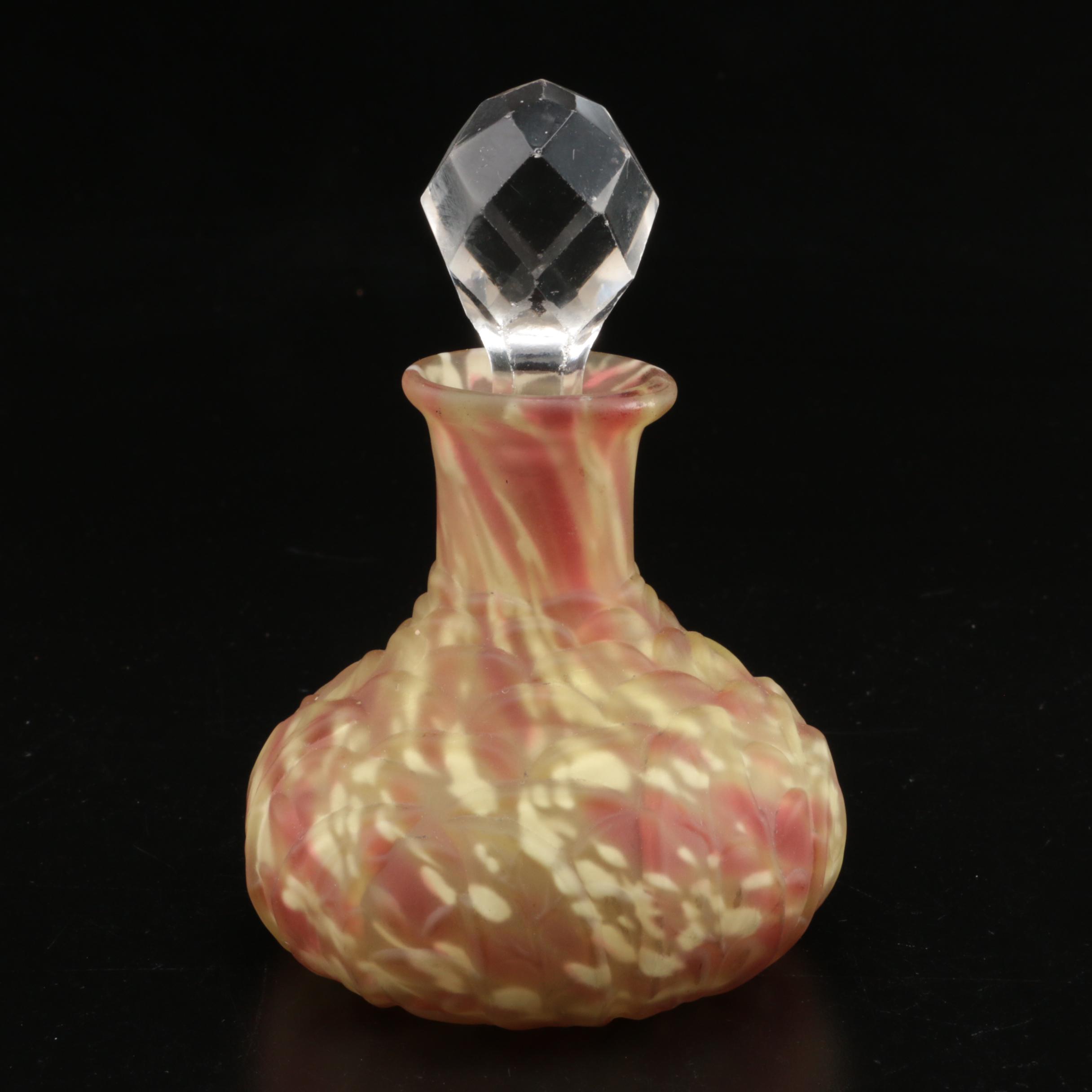 Northwood "Leaf Mold" Cranberry Spatter Vaseline Glass Table Accessories