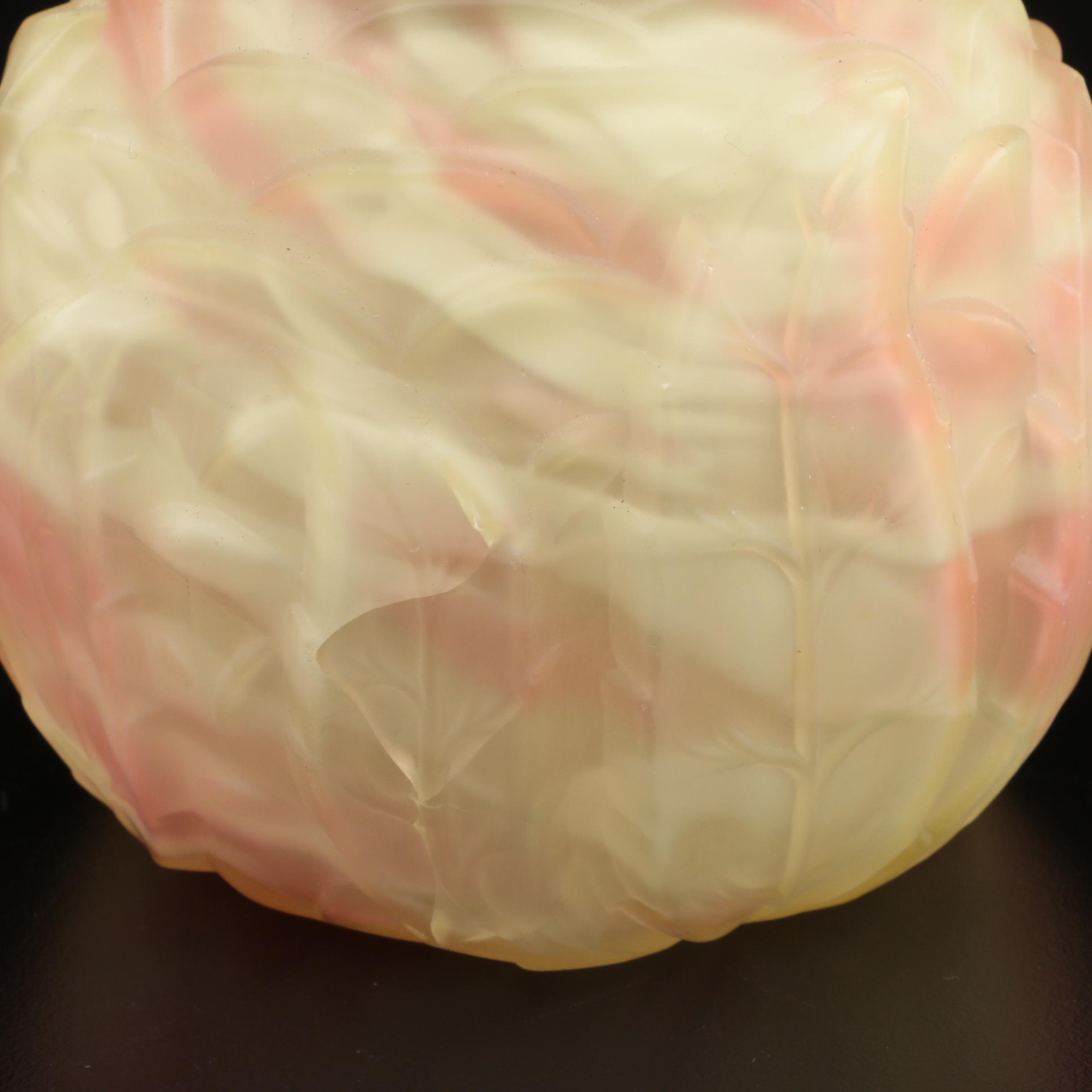 Northwood "Leaf Mold" Cranberry Spatter Vaseline Glass Table Accessories