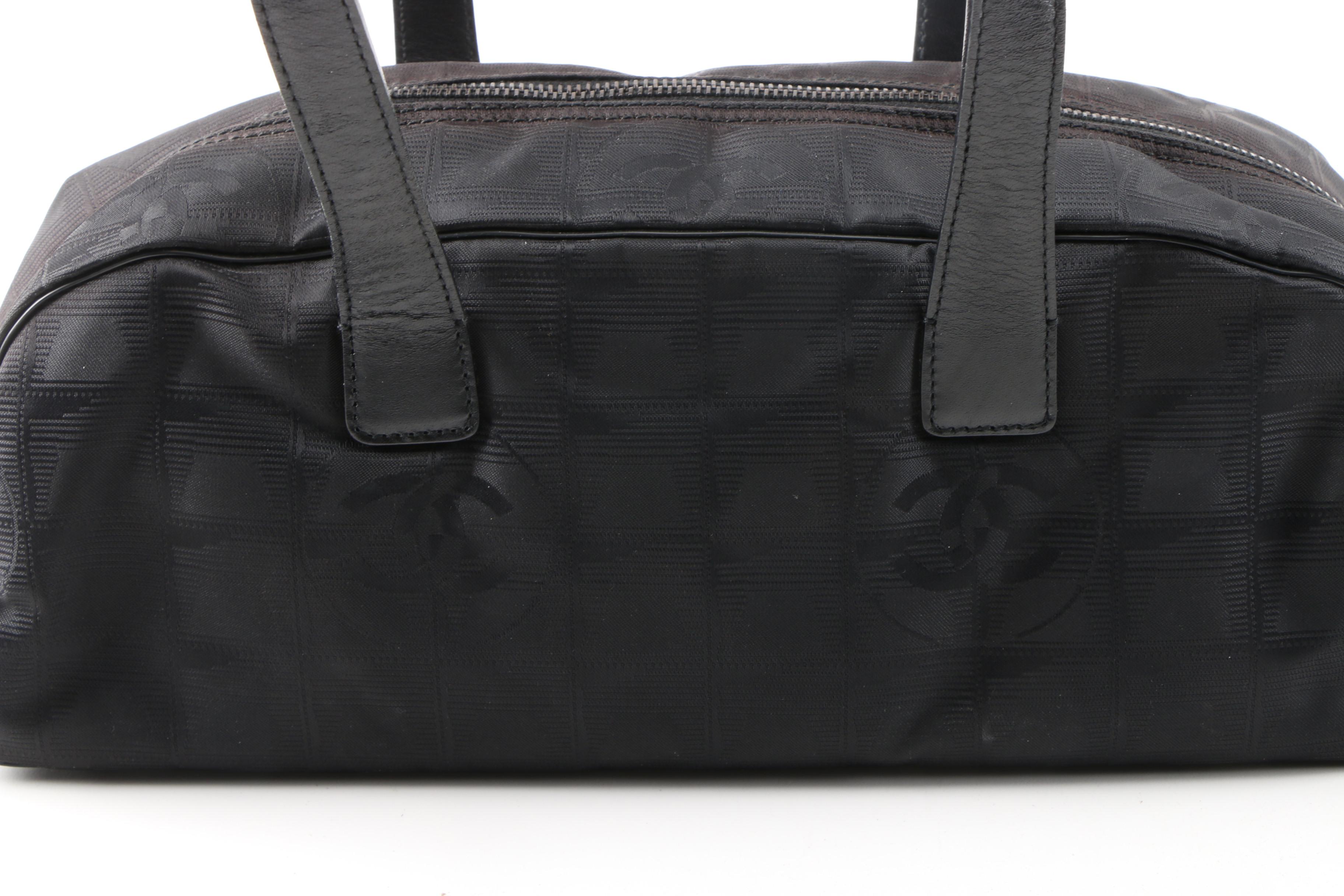 Chanel New Travel Line Bag in Black Nylon and Leather