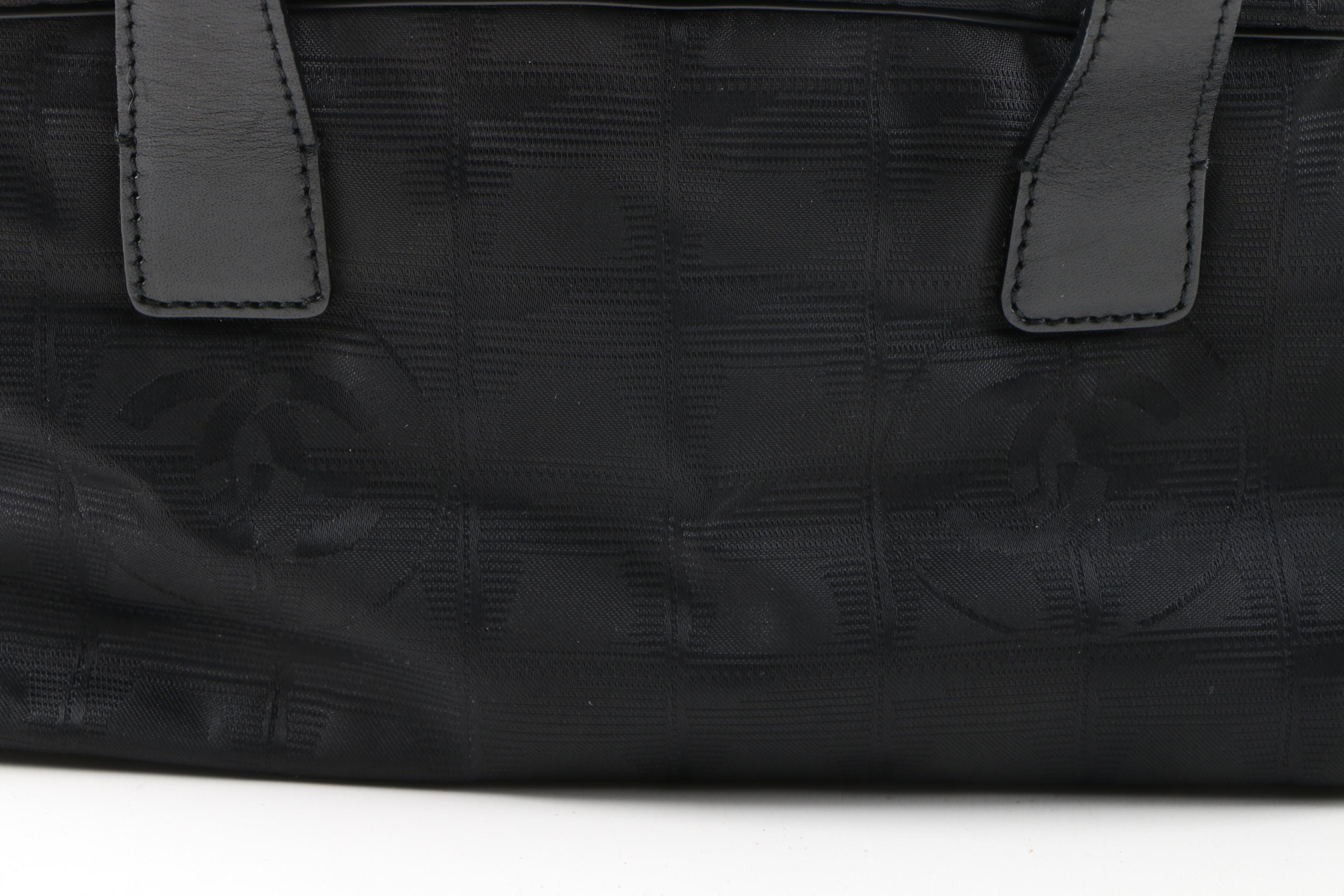 Chanel New Travel Line Bag in Black Nylon and Leather