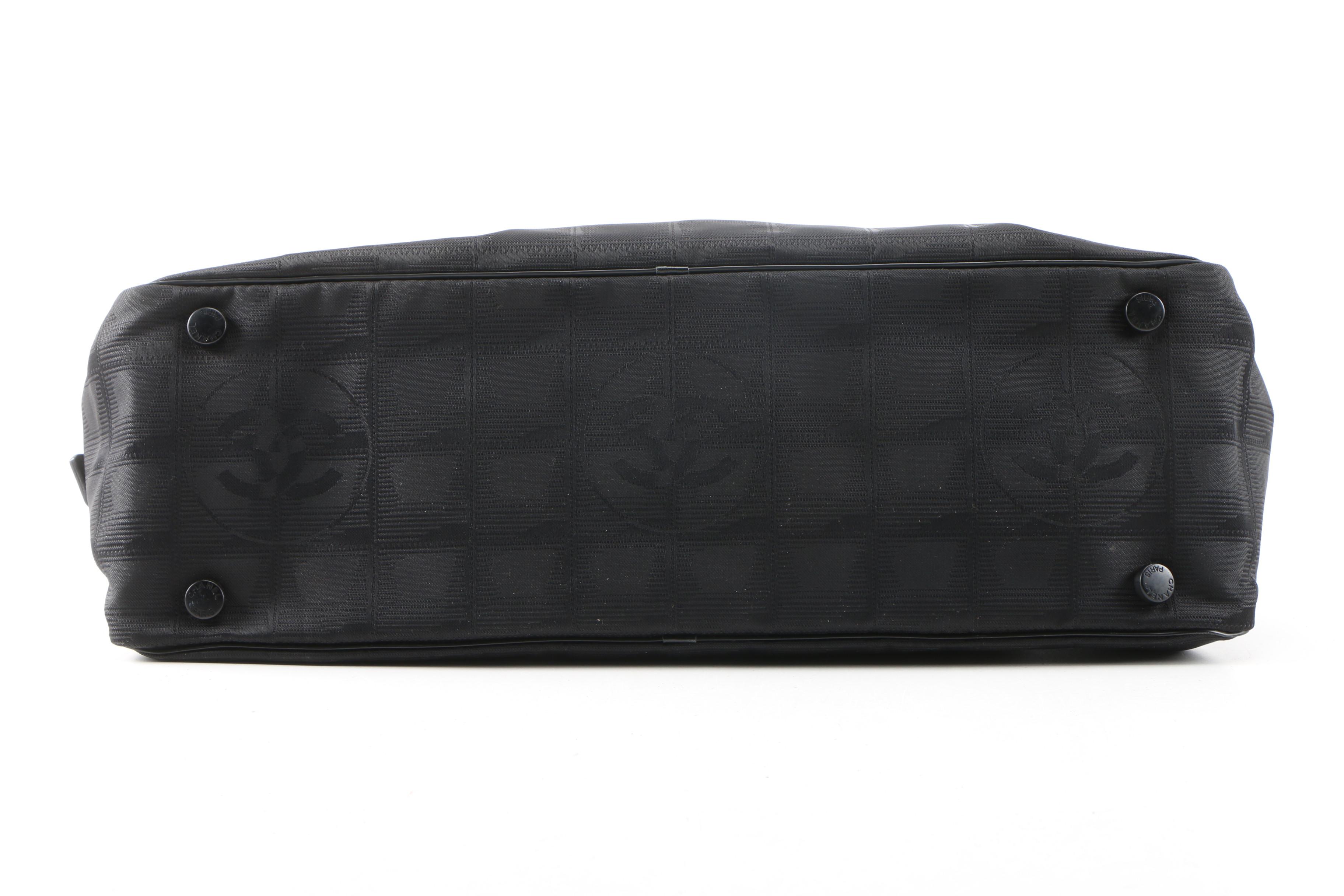 Chanel New Travel Line Bag in Black Nylon and Leather