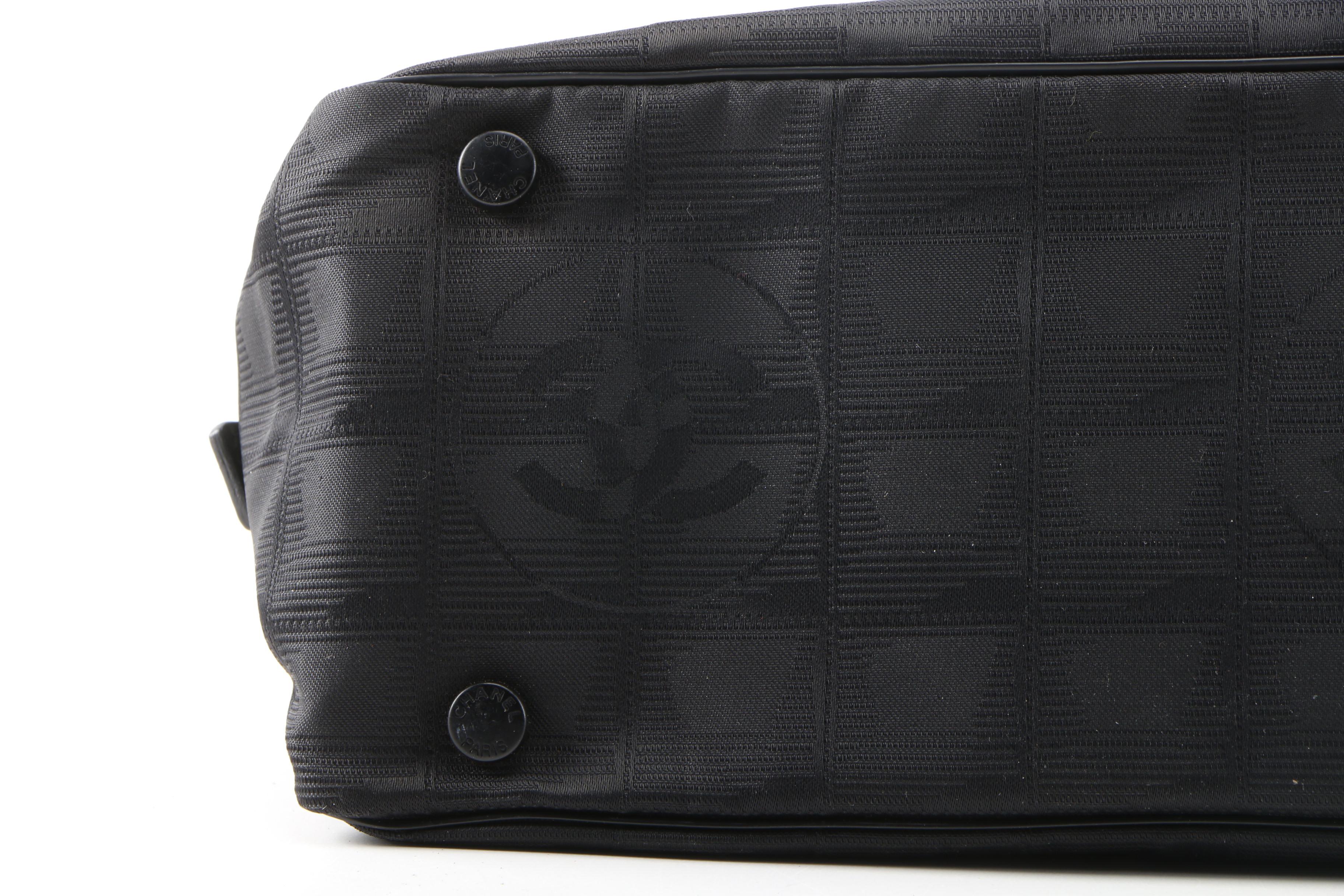 Chanel New Travel Line Bag in Black Nylon and Leather