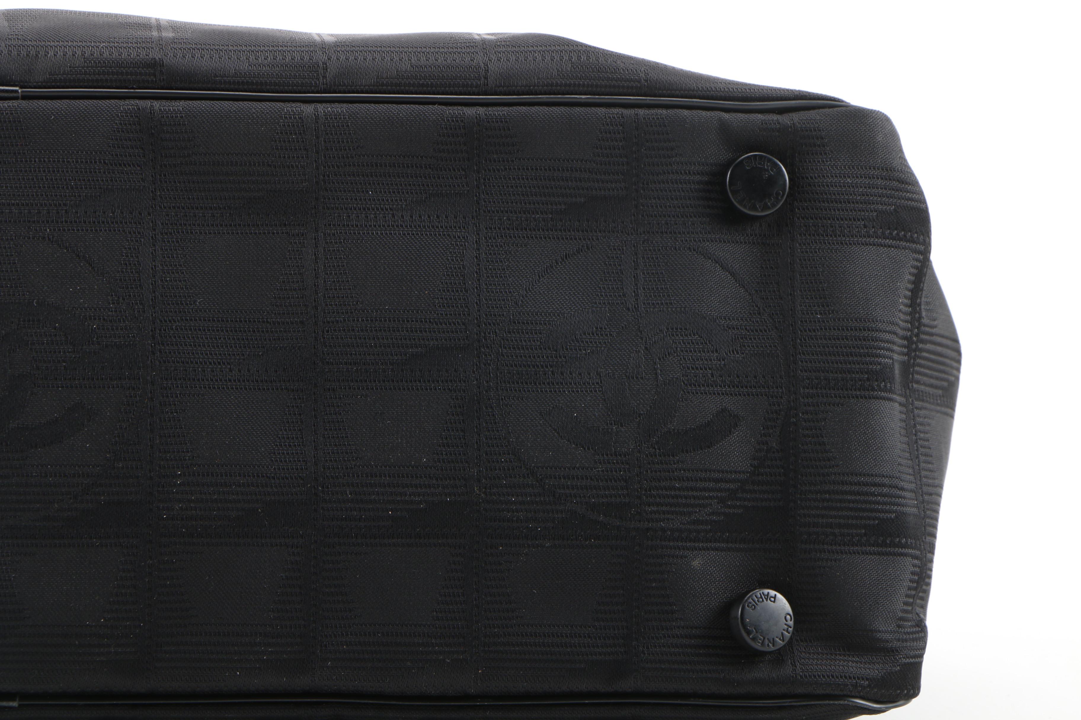 Chanel New Travel Line Bag in Black Nylon and Leather