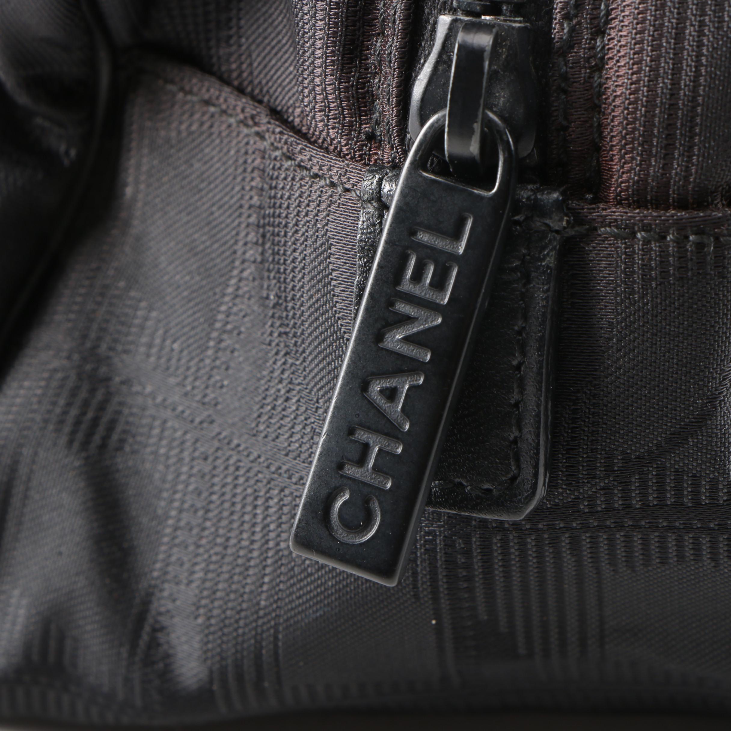 Chanel New Travel Line Bag in Black Nylon and Leather