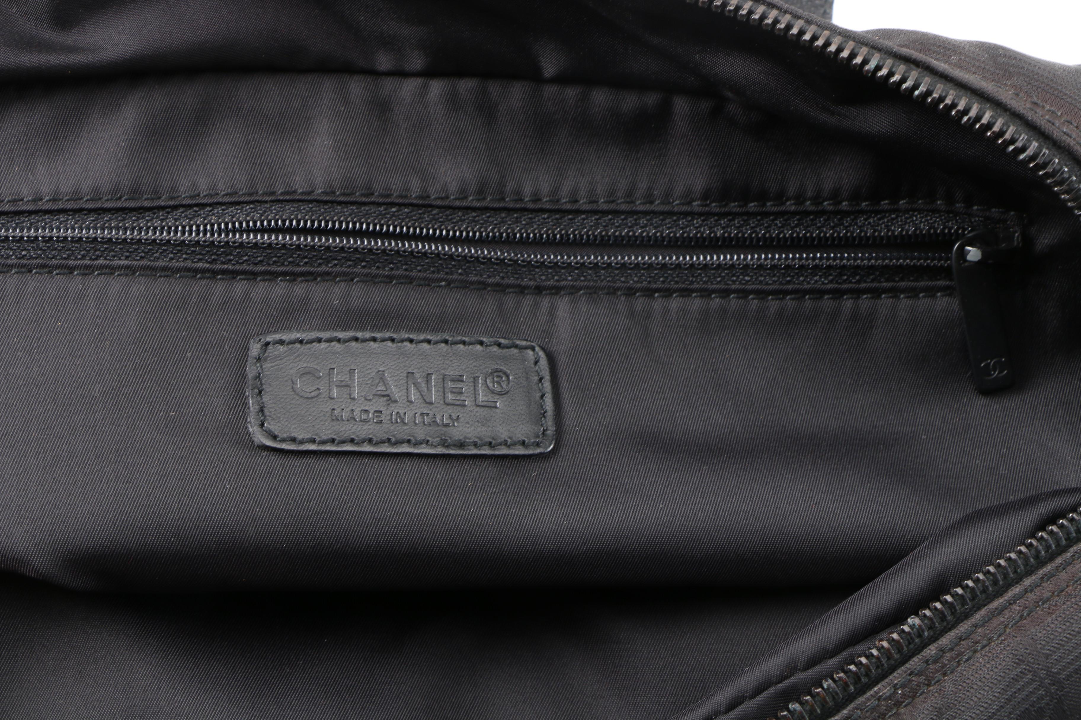 Chanel New Travel Line Bag in Black Nylon and Leather