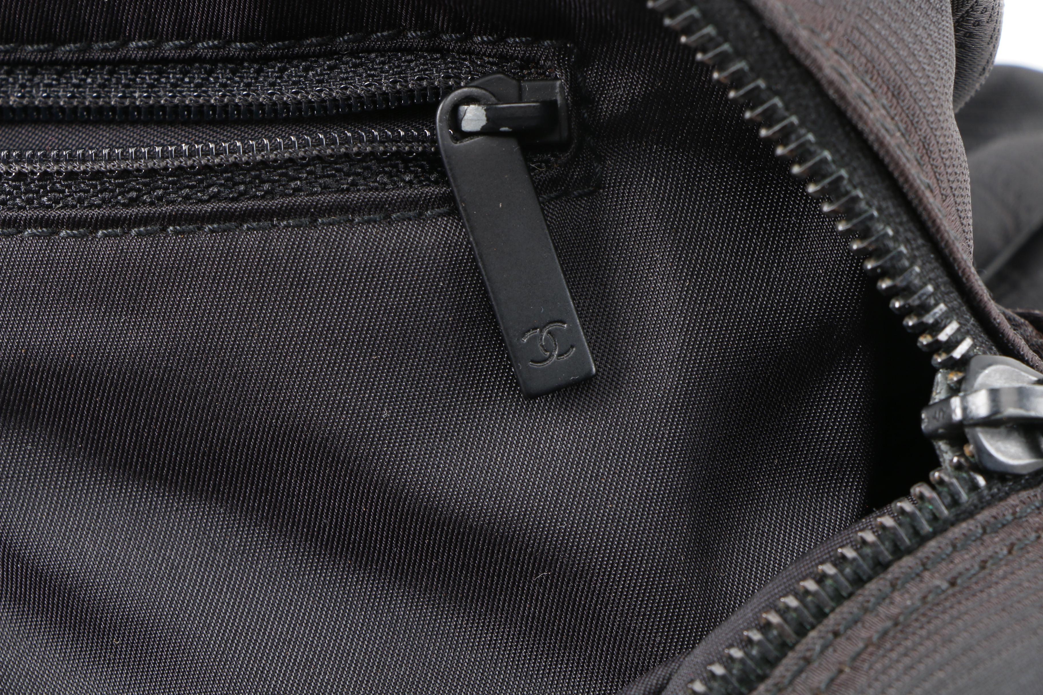 Chanel New Travel Line Bag in Black Nylon and Leather