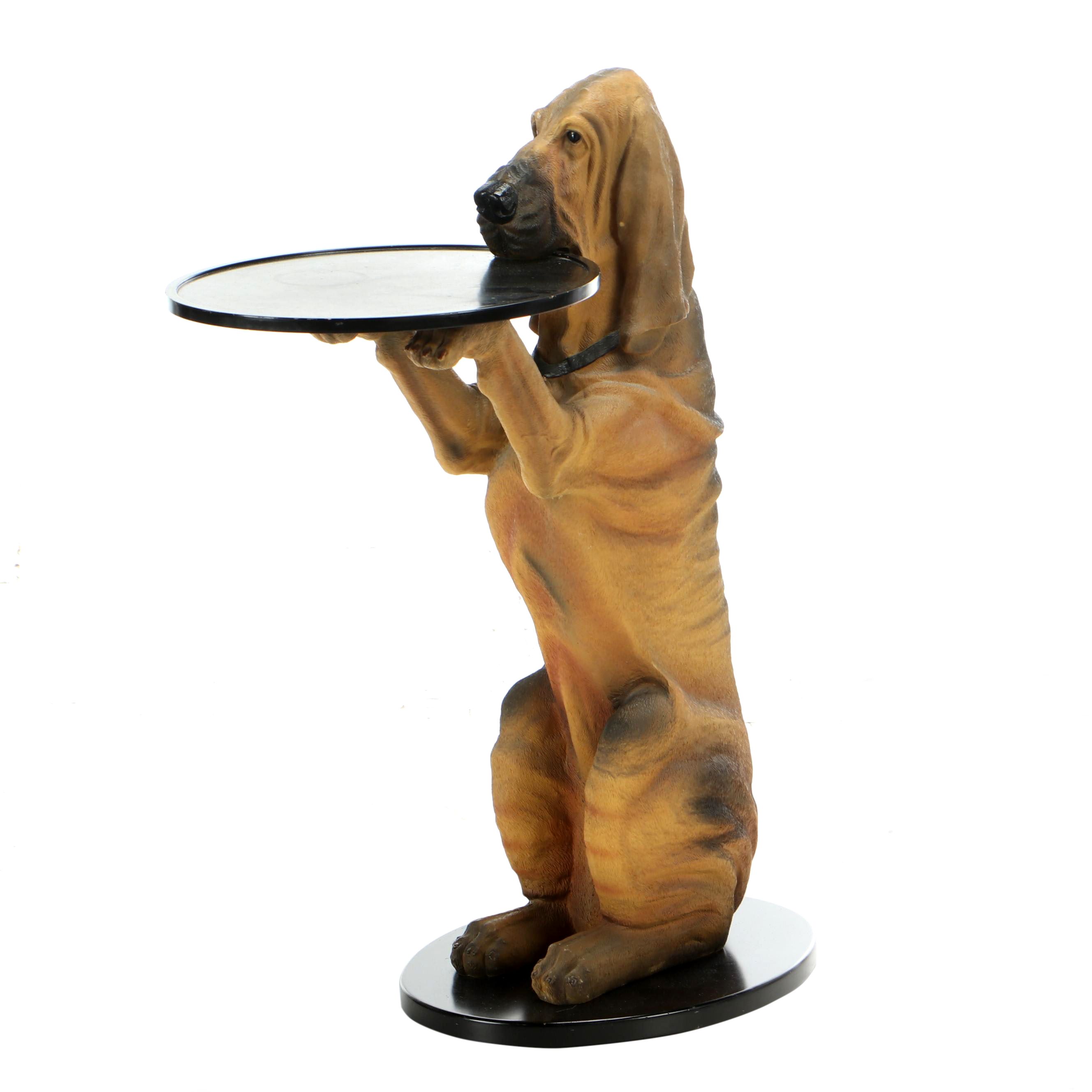 The Bombay Company "Sir Hawthorne" Composite Hound Dog Butler Table, 1998