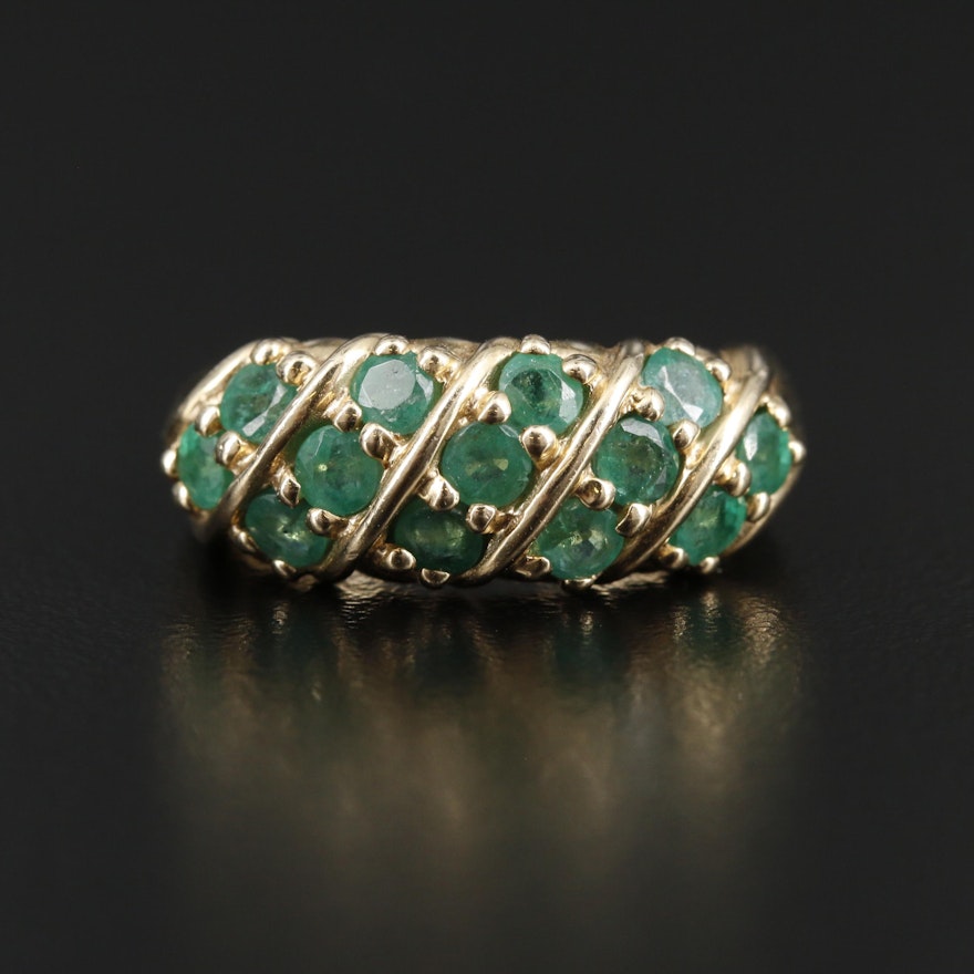 14K Yellow Gold Emerald Ring