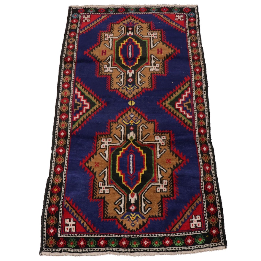 2'9 x 5'2 Hand-Knotted Persian Baluch Rug, Late 20th Century