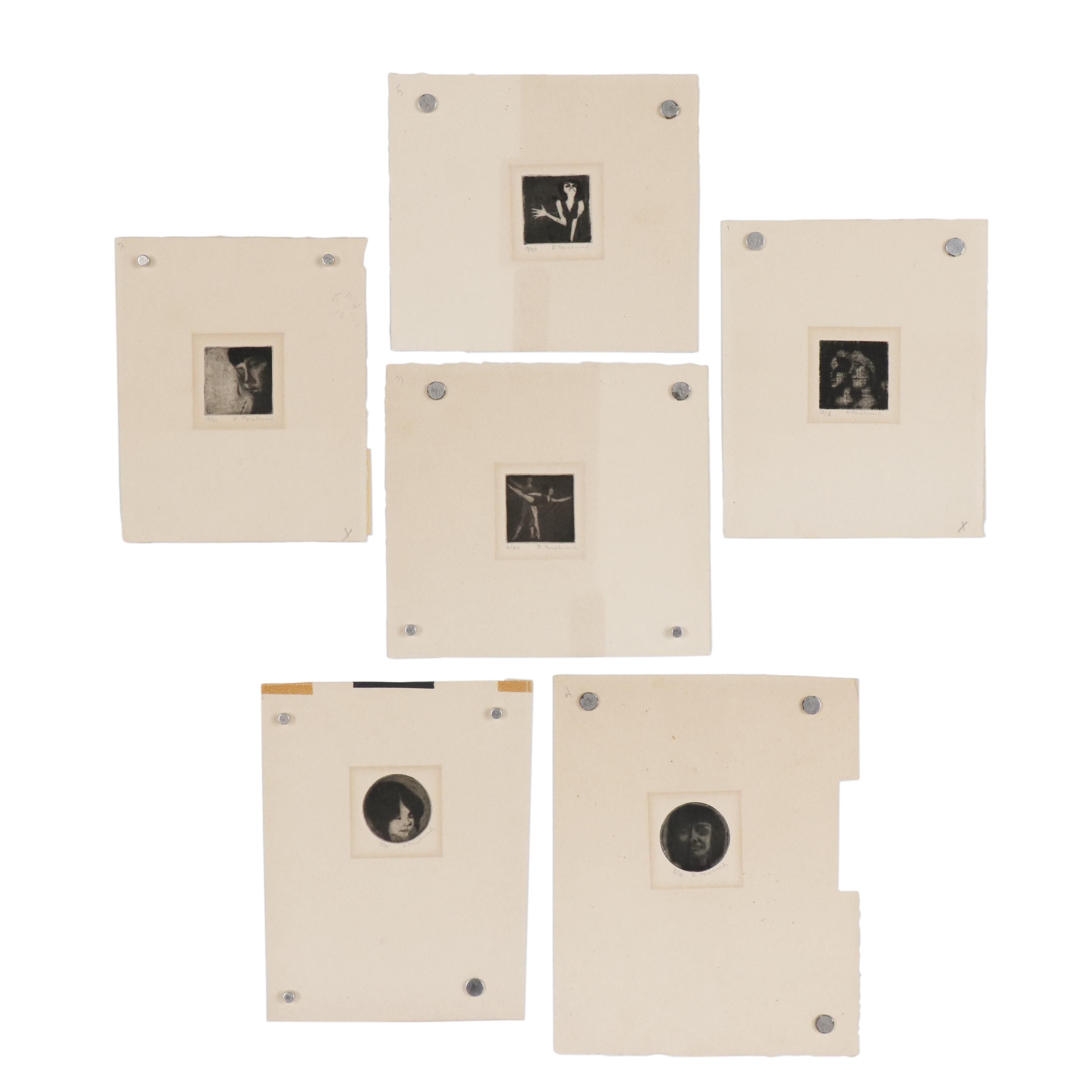 Barbara Forslund Miniature Drypoint Etchings