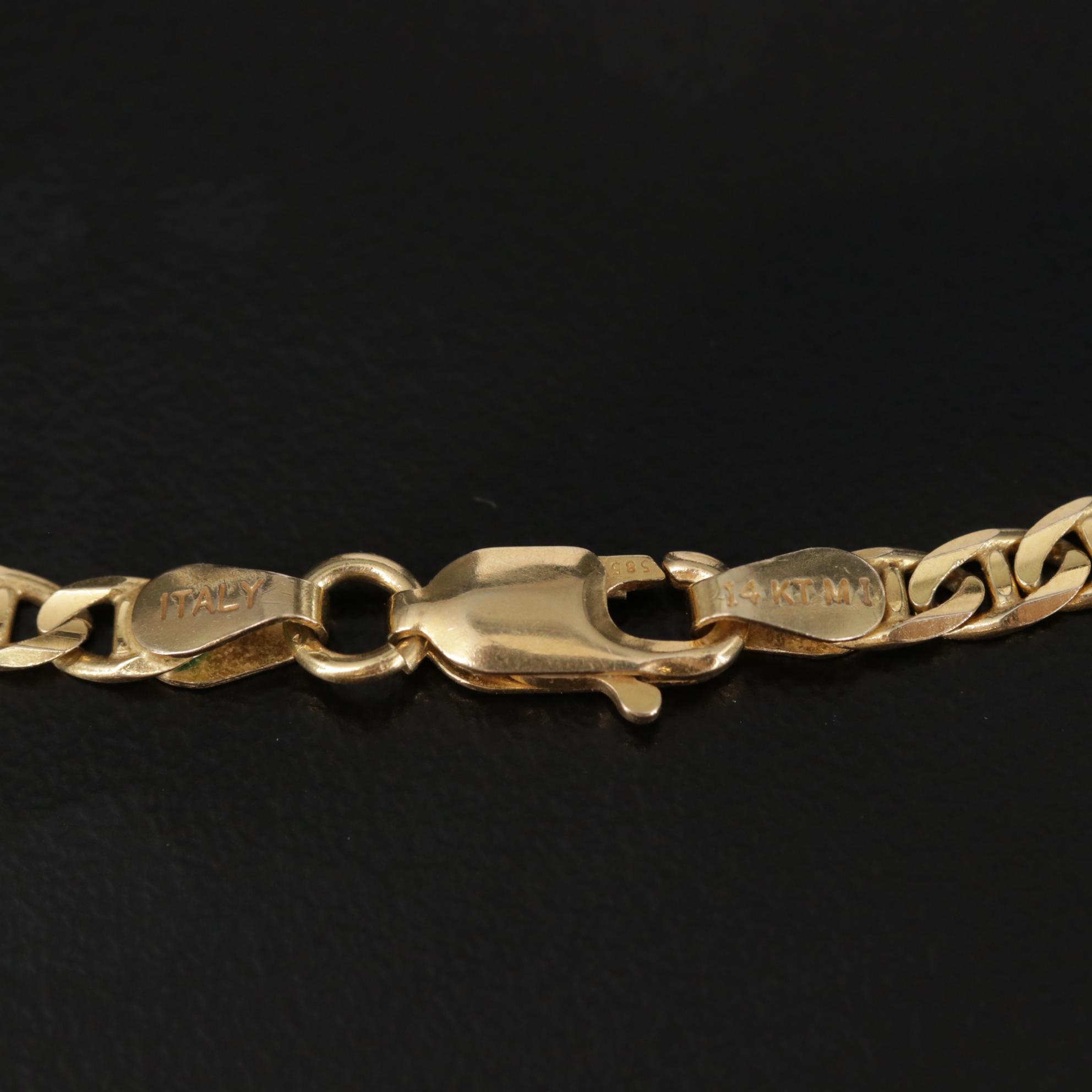 14K Yellow Gold Mariner Chain Necklace