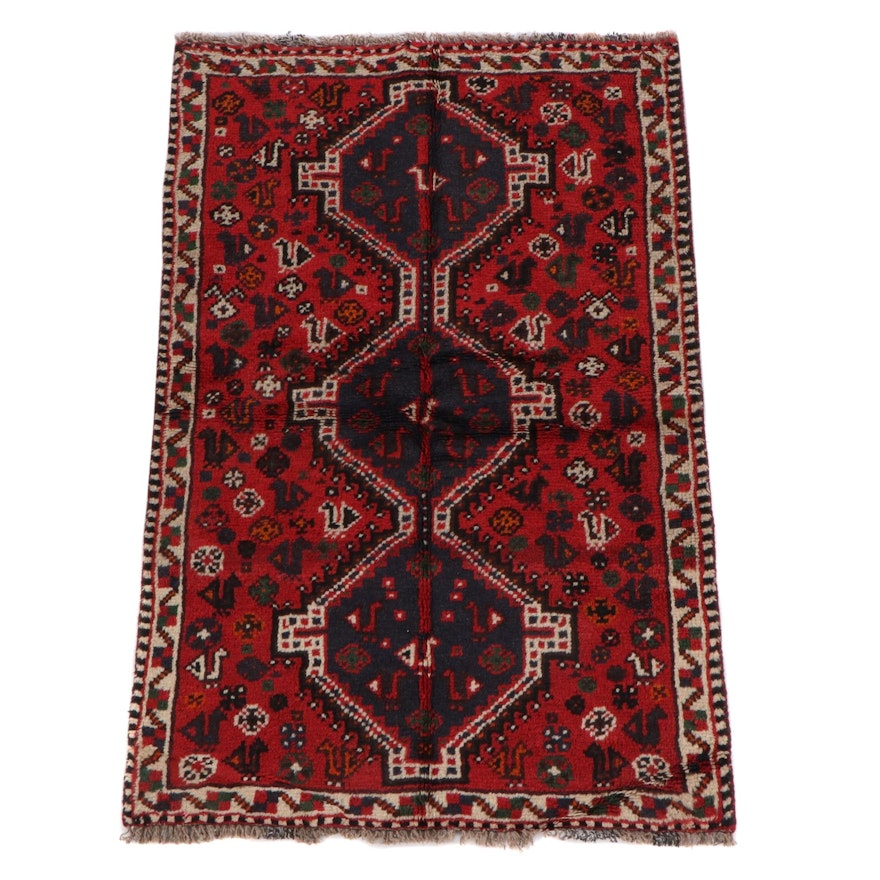 3'2 x 5'0 Hand-Knotted Persian Shiraz Wool Rug