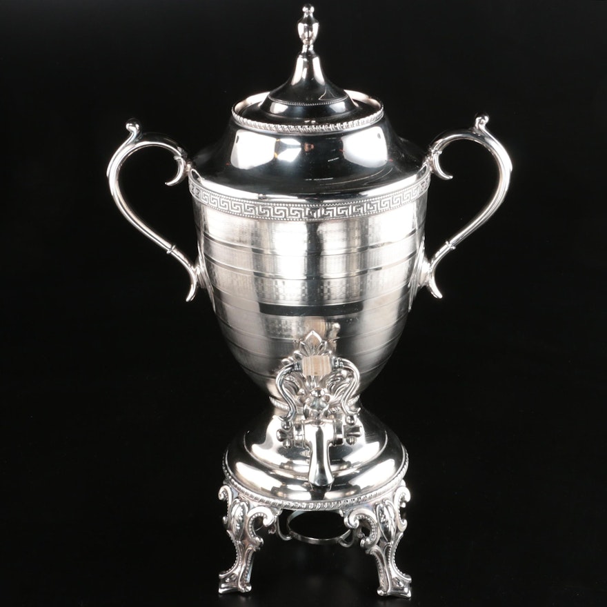Neoclassical Style Silver Plate Hot Water/Tea Urn, Late 19th/Early 20th Century