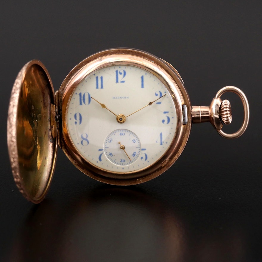 Antique Illinois Gold Filled Hunter Case Pocket Watch, 1915