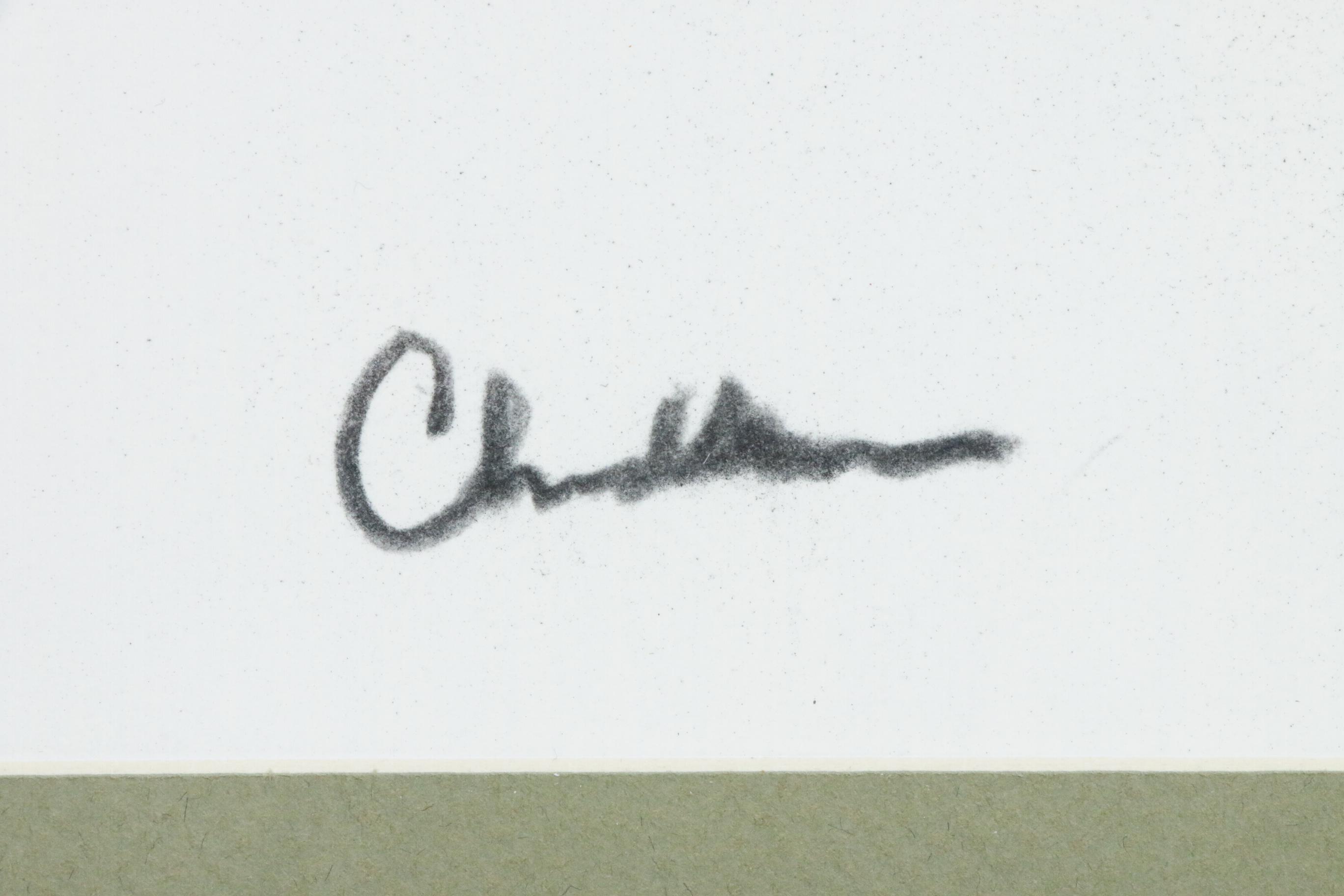 Paul Chidlaw Abstract Charcoal Drawing, Mid to Late 20th Century