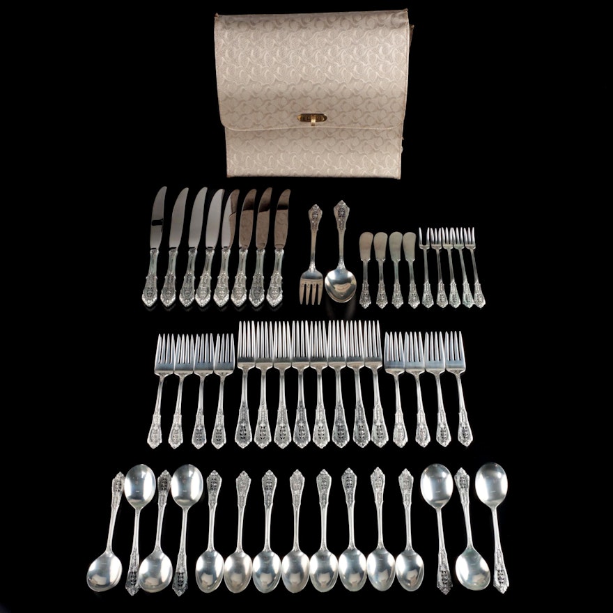 Wallace "Rose Point" Sterling Silver Flatware with Silverfile Case