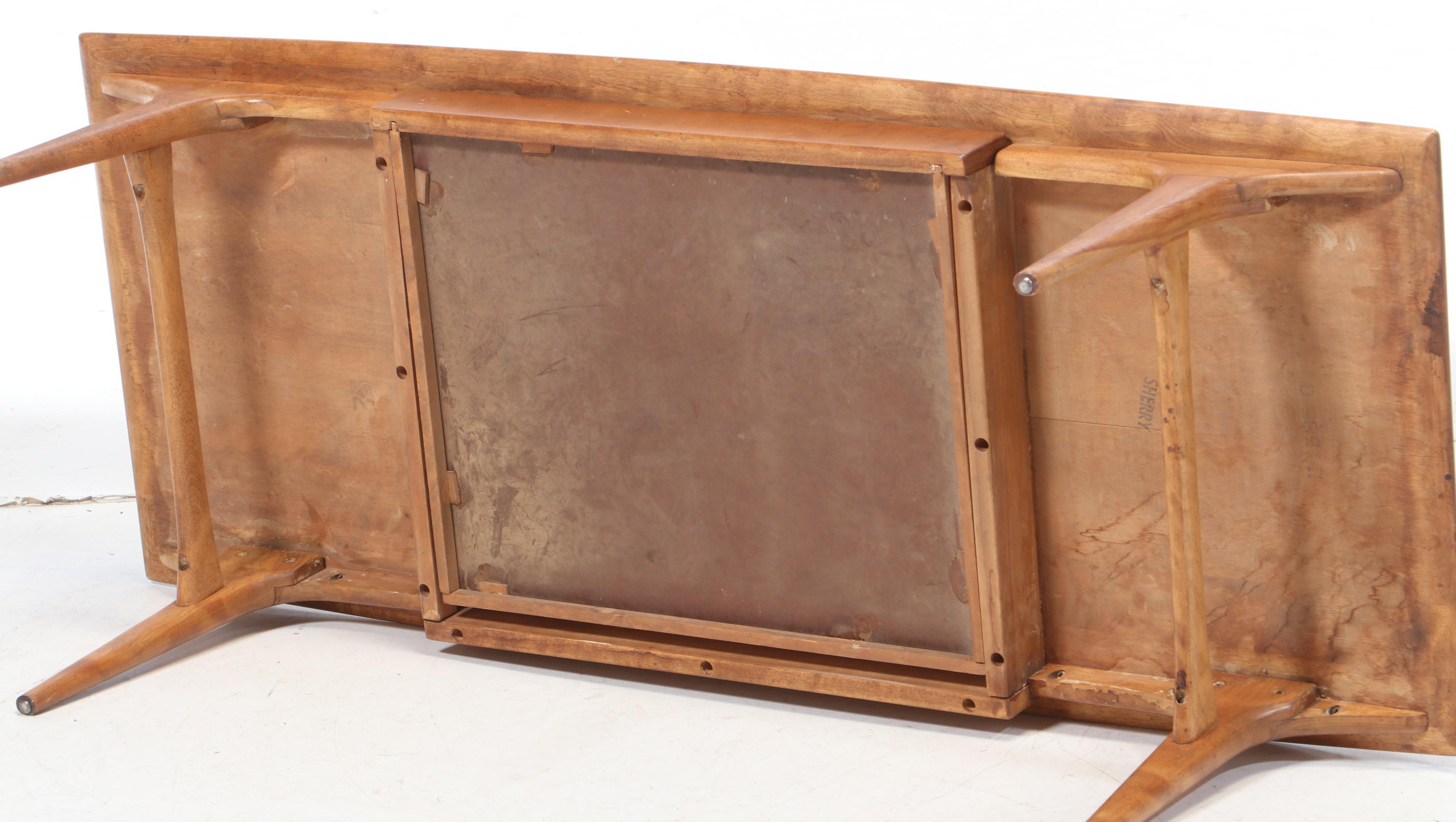 Heywood-Wakefield Mid Century Modern Sherry-Finished Birch Cocktail Table