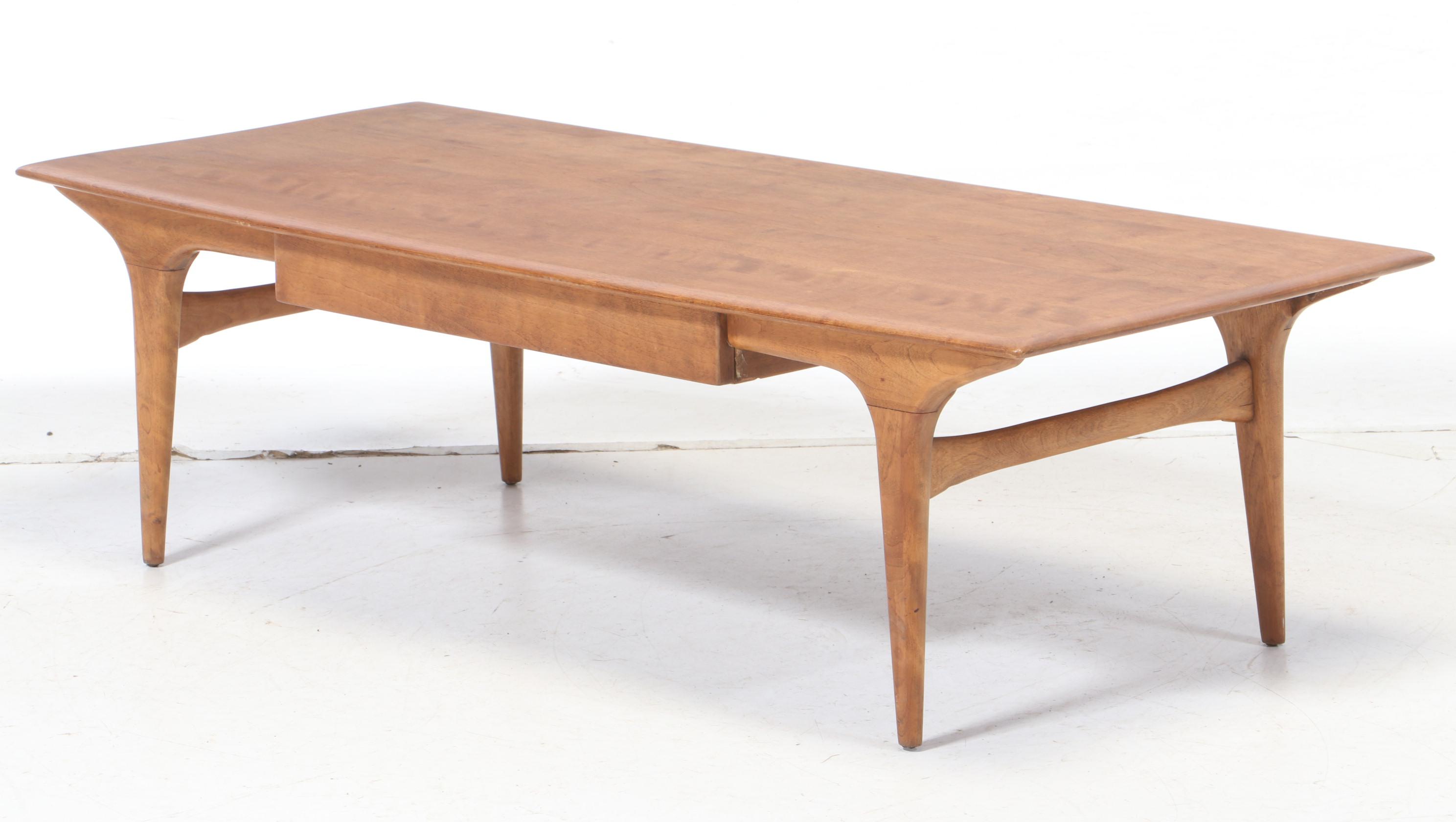 Heywood-Wakefield Mid Century Modern Sherry-Finished Birch Cocktail Table