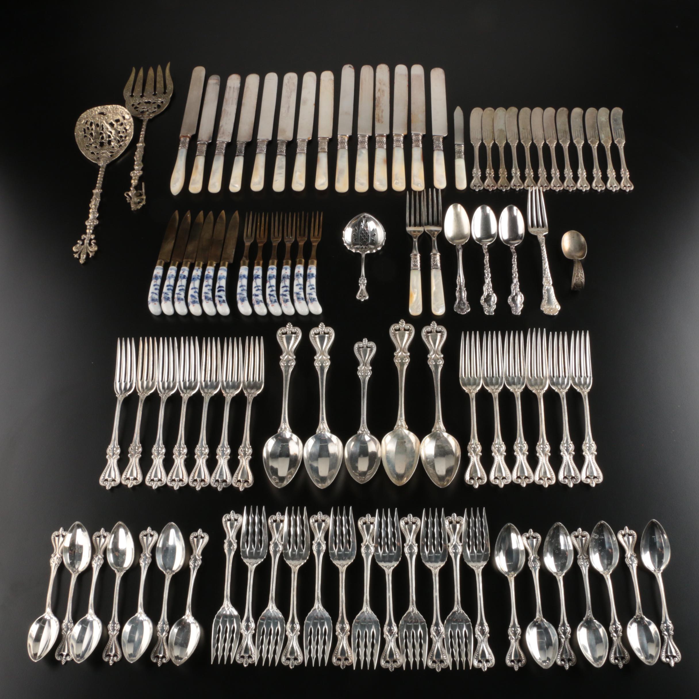 Towle "Old Colonial" Sterling Silver Flatware and Other Flatware in Chest