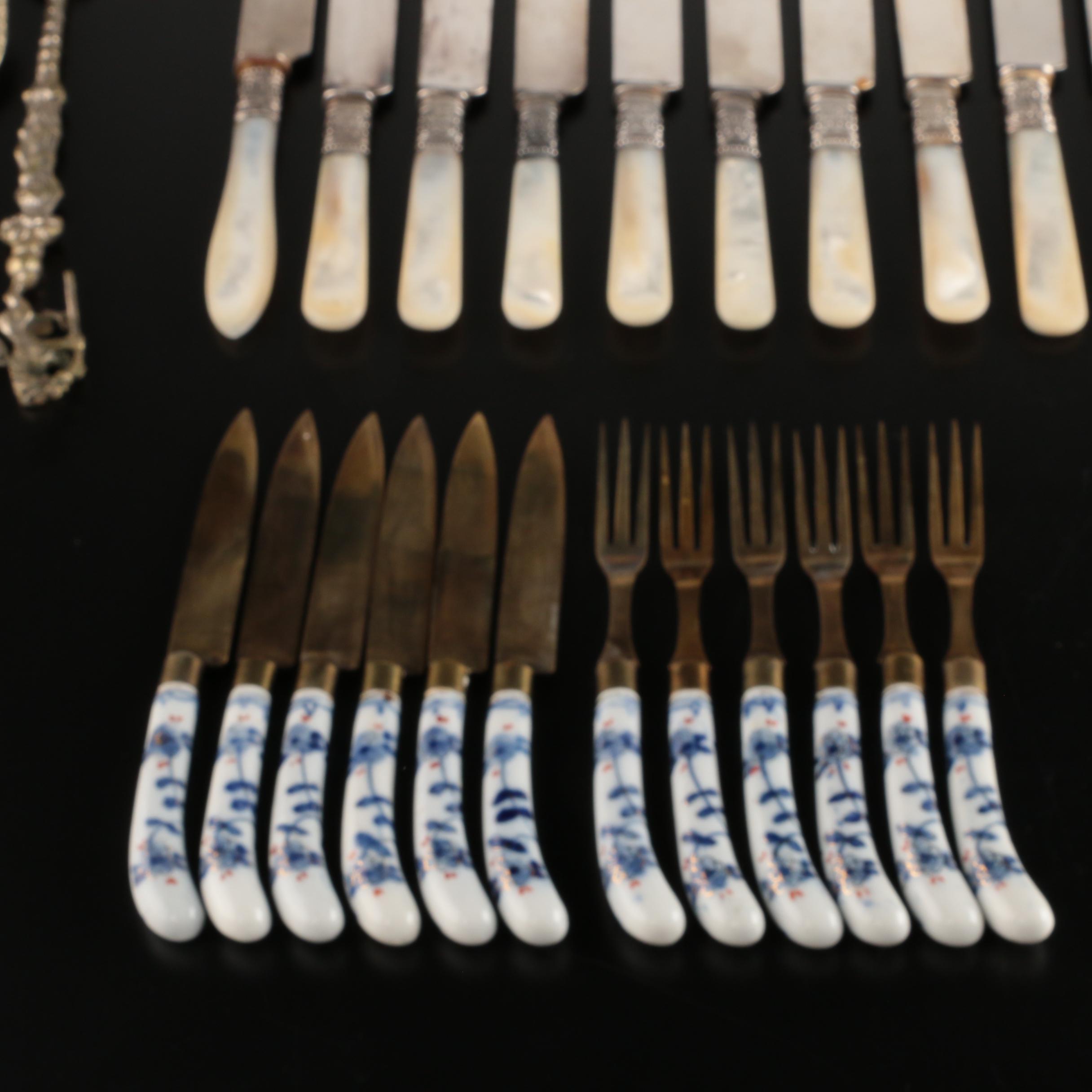 Towle "Old Colonial" Sterling Silver Flatware and Other Flatware in Chest