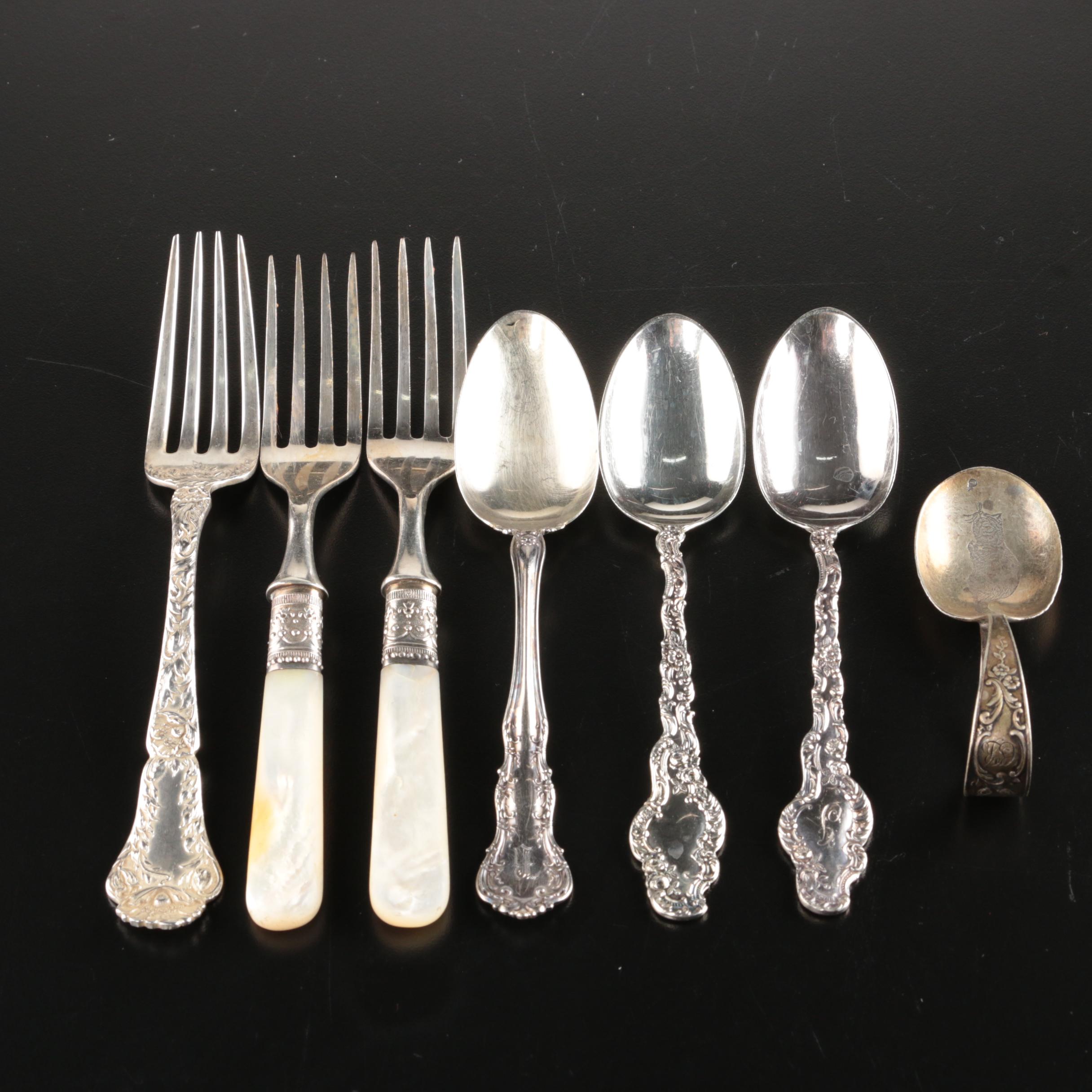 Towle "Old Colonial" Sterling Silver Flatware and Other Flatware in Chest