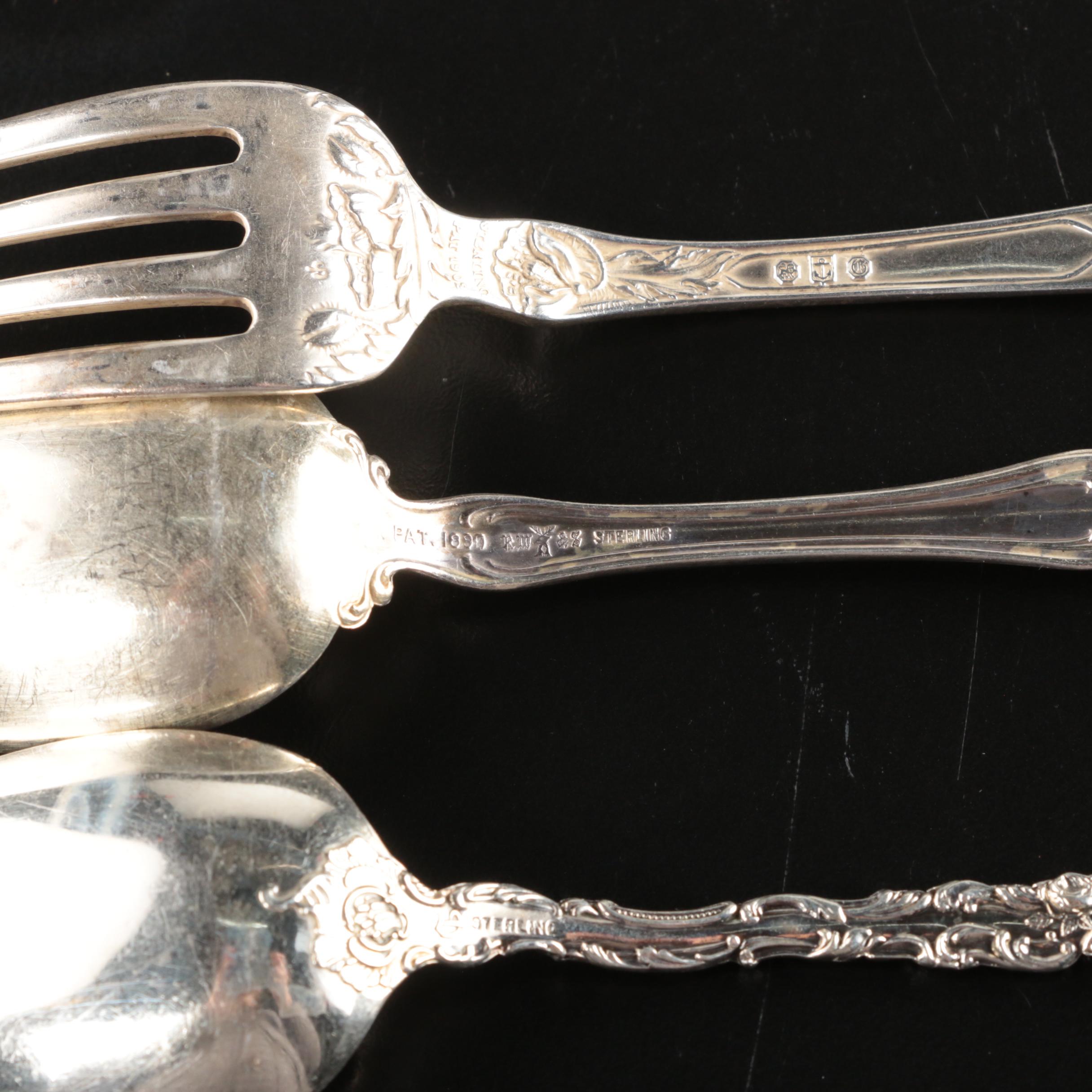 Towle "Old Colonial" Sterling Silver Flatware and Other Flatware in Chest