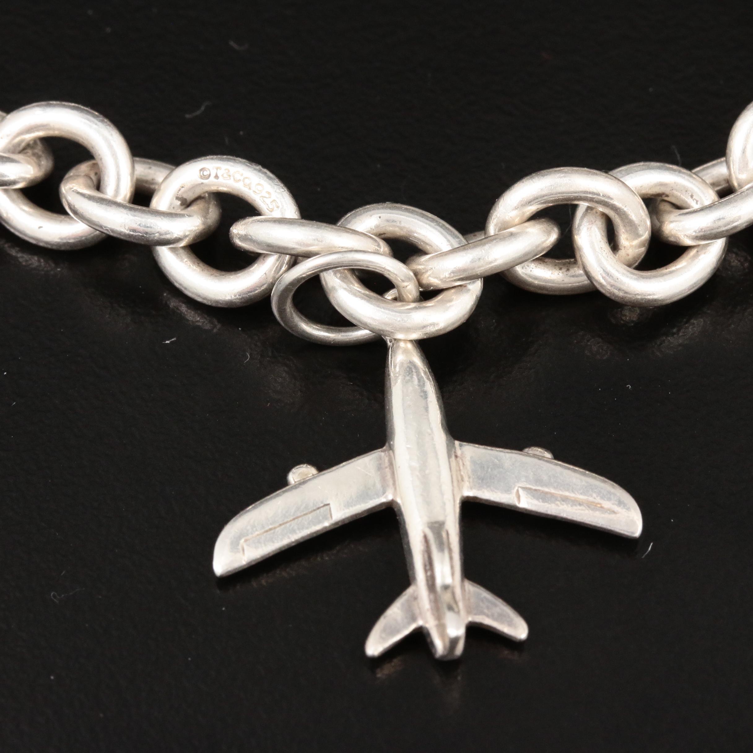 Tiffany & Co. Sterling Silver Travel Themed Charm Bracelet