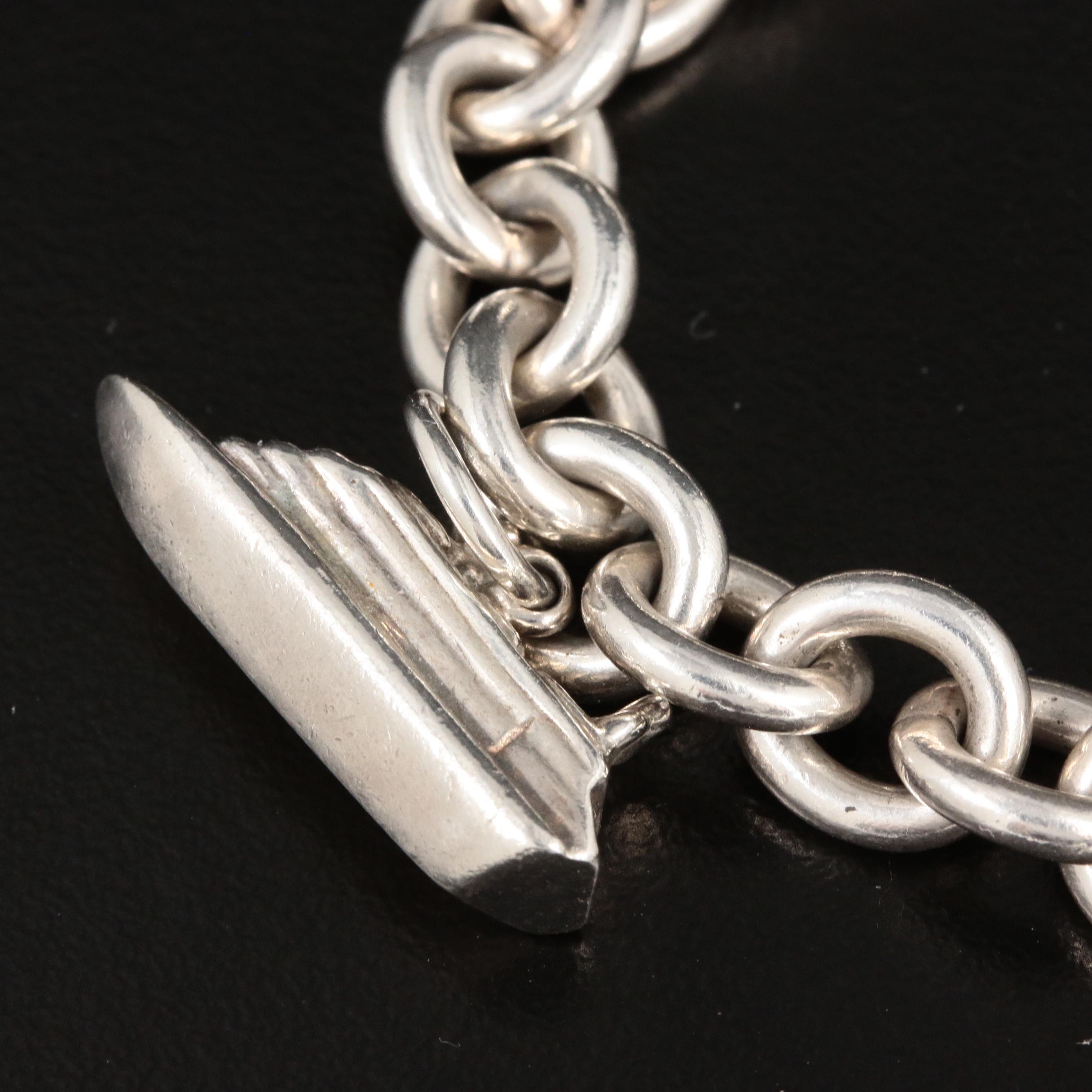 Tiffany & Co. Sterling Silver Travel Themed Charm Bracelet