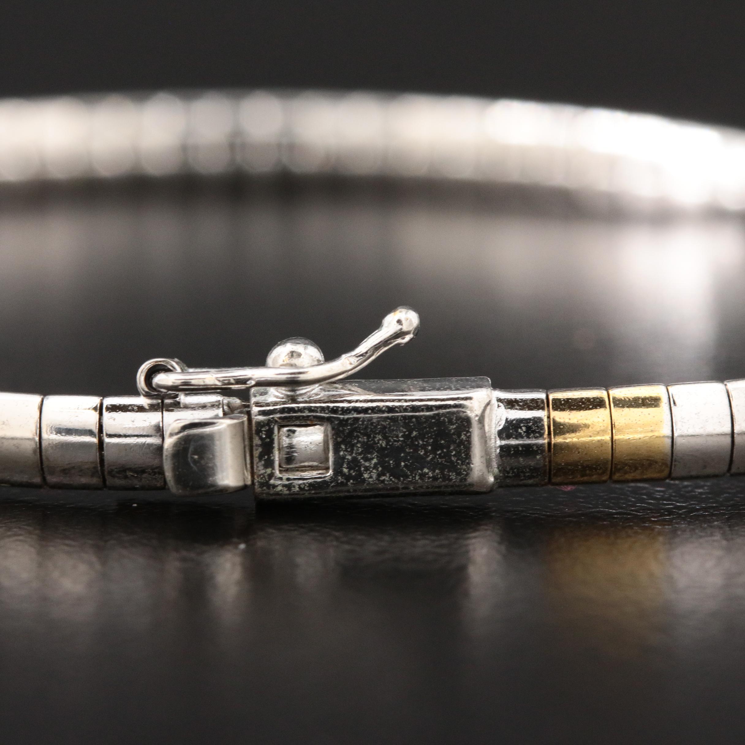 Sterling Silver Omega Chain and Bangle Bracelets