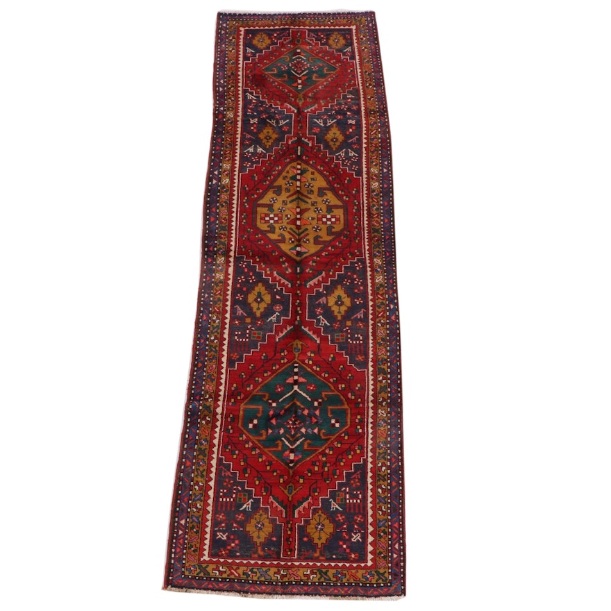 3'5 x 11'5 Hand-Knotted Persian Yalameh Wool Long Rug