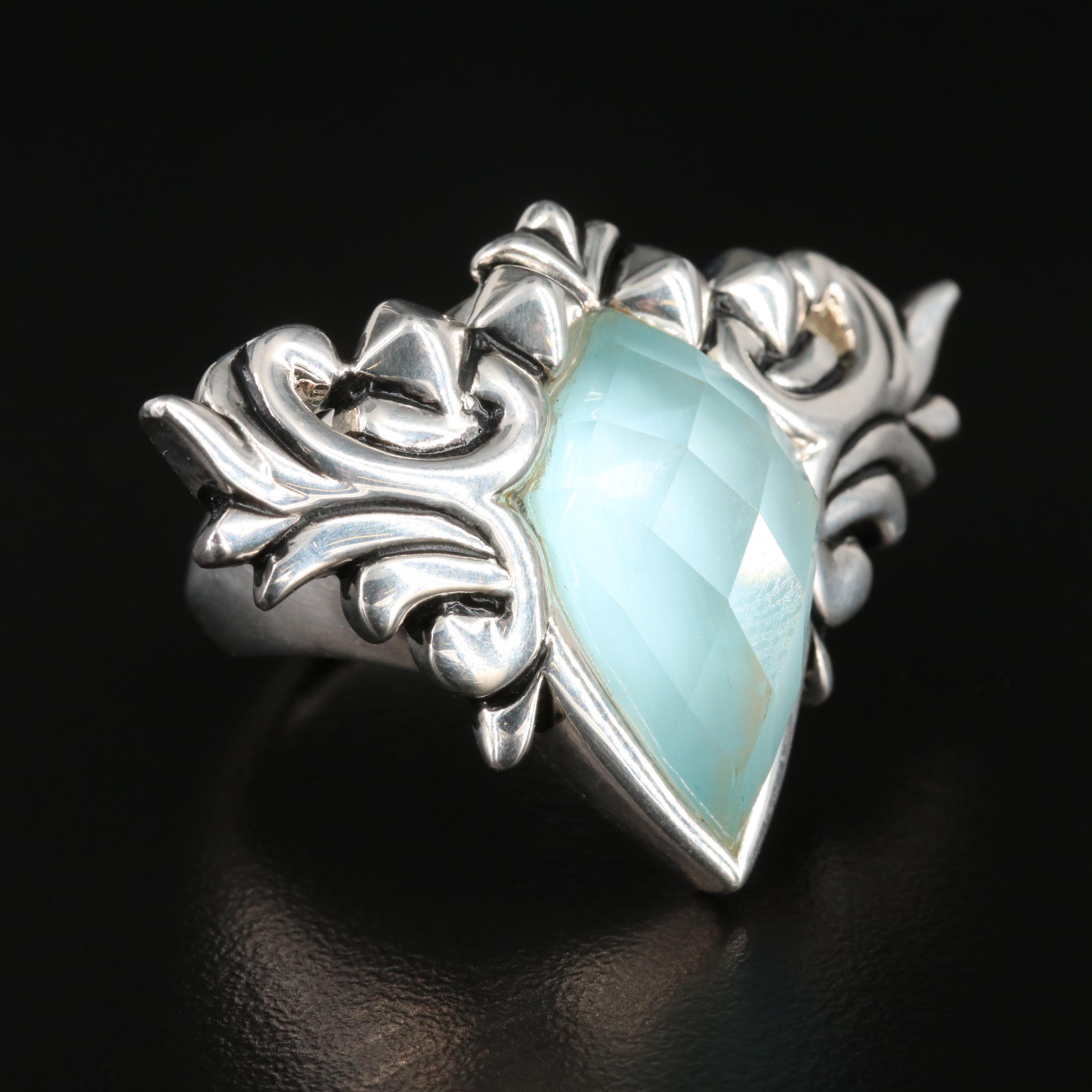Stephen Webster "Superstud Baroque" Quartz/Mother of Pearl Doublet Sterling Ring